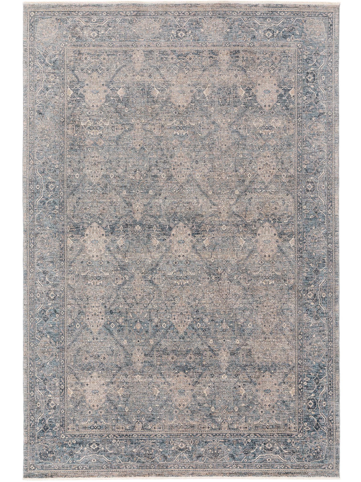 Teppich aus 80% Polyester, 20% Polyacryl in Blau mit bis 5 mm hohem Flor von benuta Finest