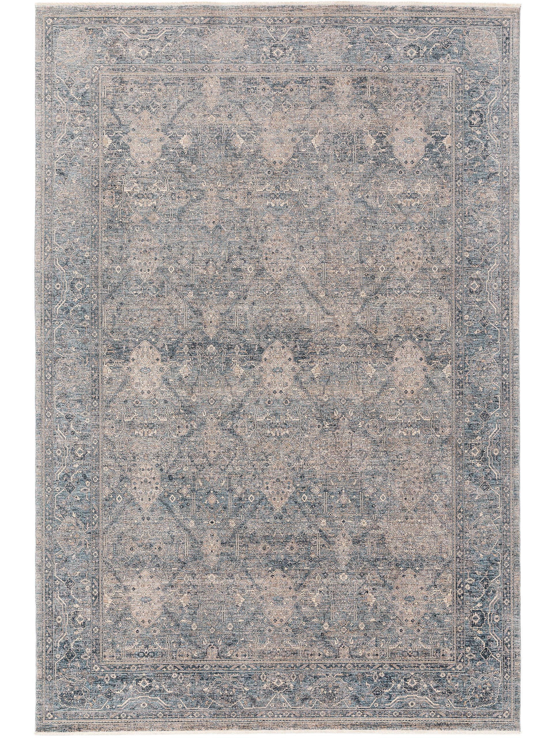 Rug made of 80% Polyester, 20% Polyacrylics in Blue with a 1- 5 mm high pile by benuta Finest