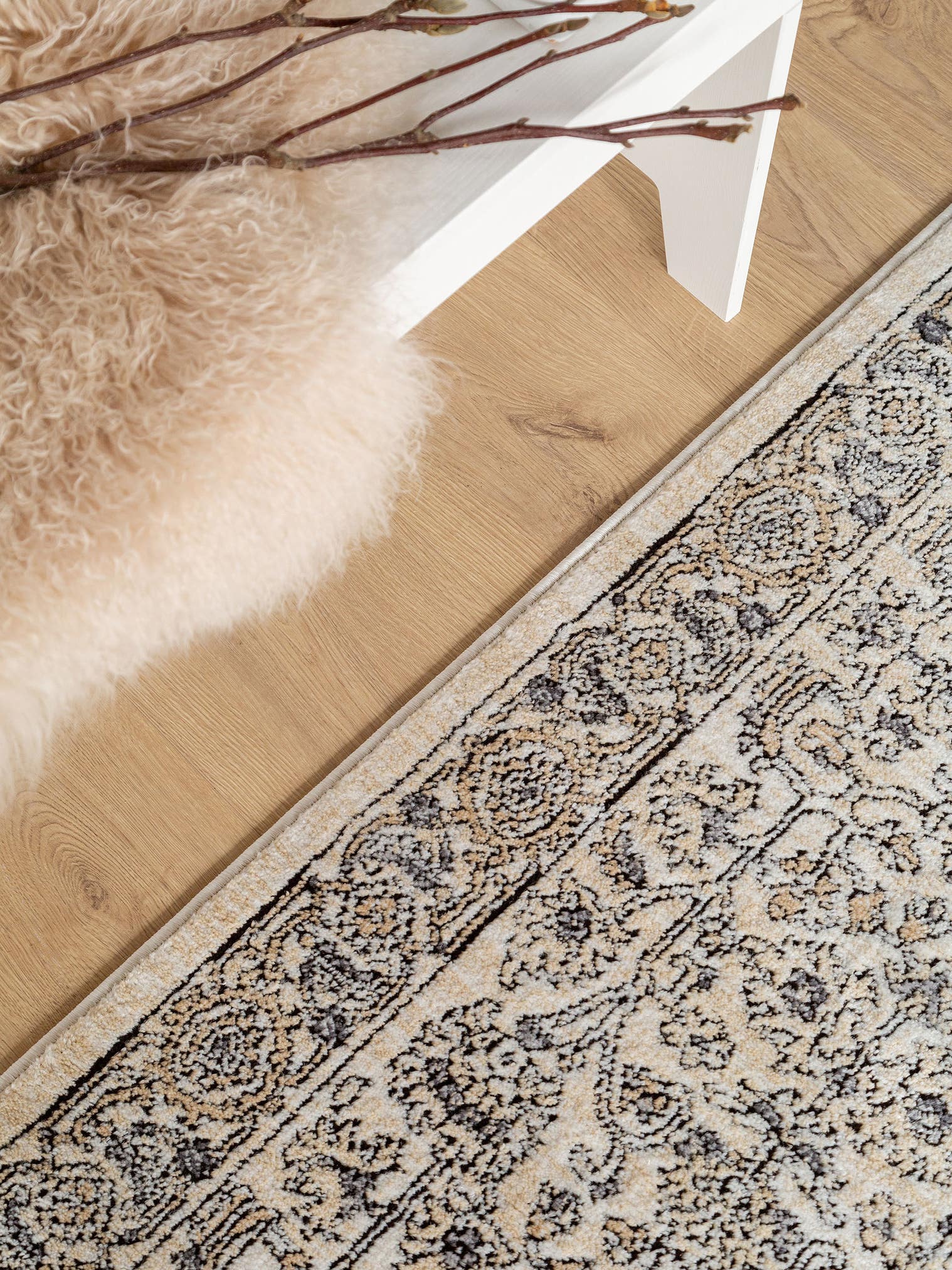 Tappeto di 70% Poliestere, 30% Polipropilene in Beige con pelo alto 11 - 20 mm da benuta Nest