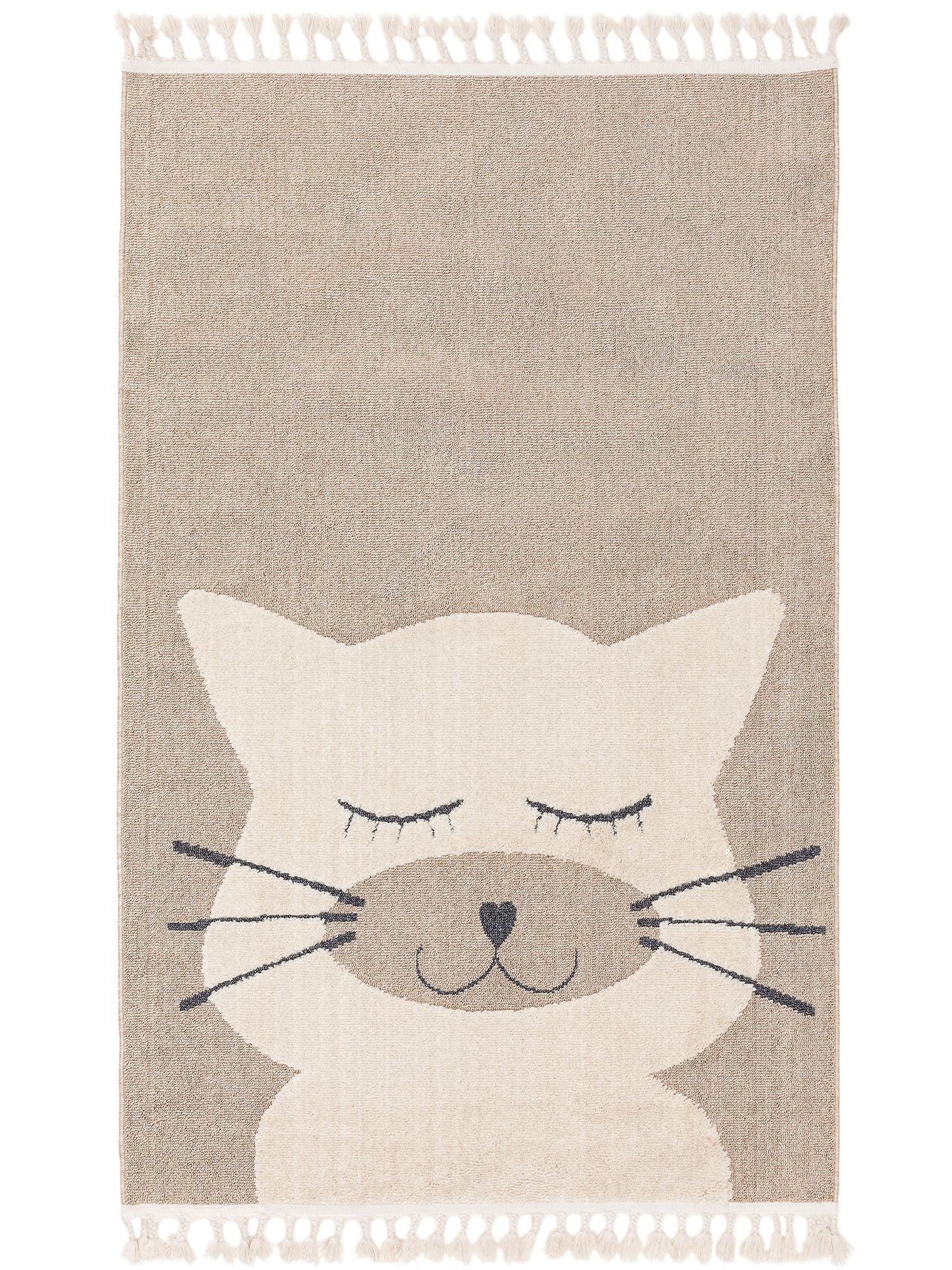 Tappeto di 100% Poliestere in Beige con pelo alto 11 - 20 mm da Lytte