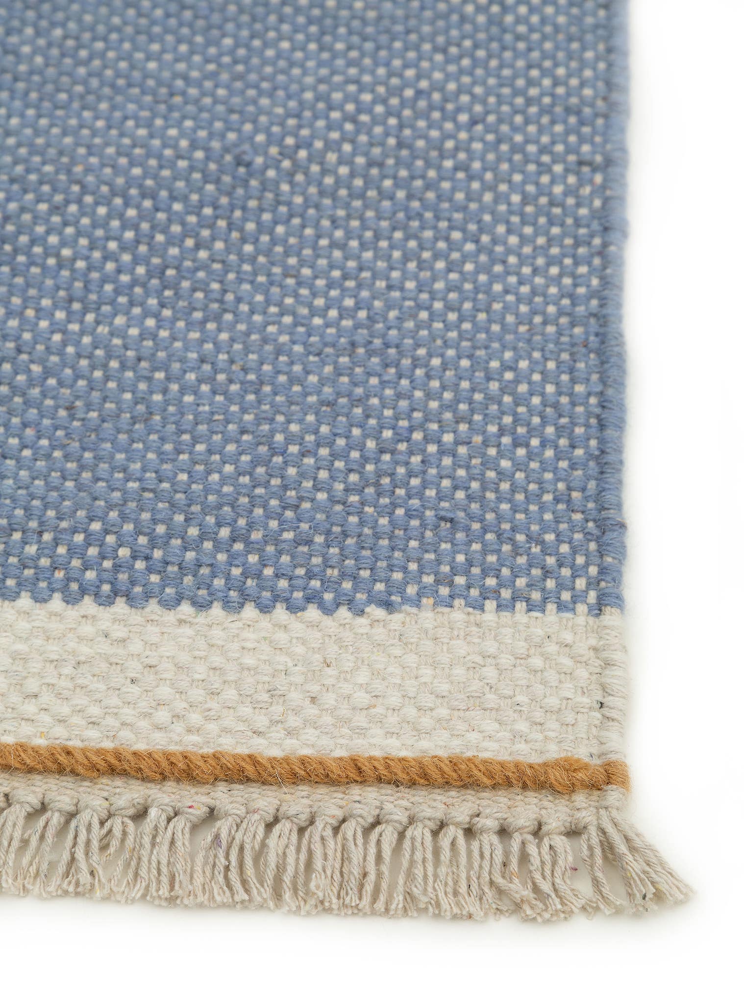 Rug made of 60% Wool, 40% Cotton in Blue with a 1- 5 mm high pile by benuta Pop