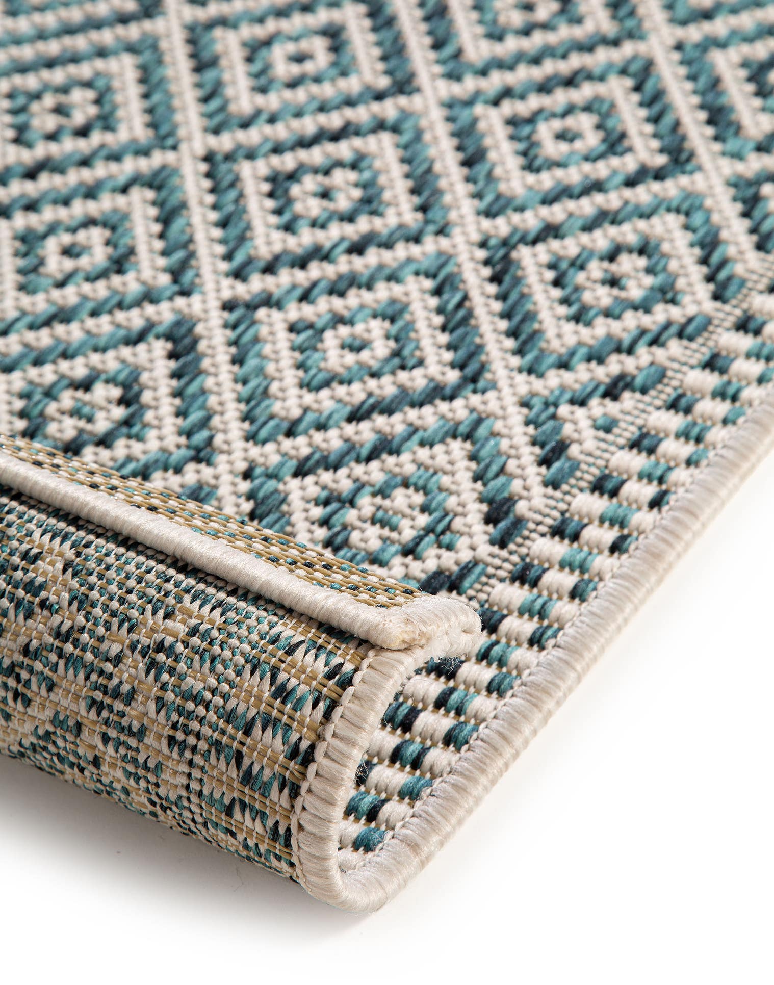 Teppich aus 100% Polypropylen in Blau mit bis 5 mm hohem Flor von benuta Nest
