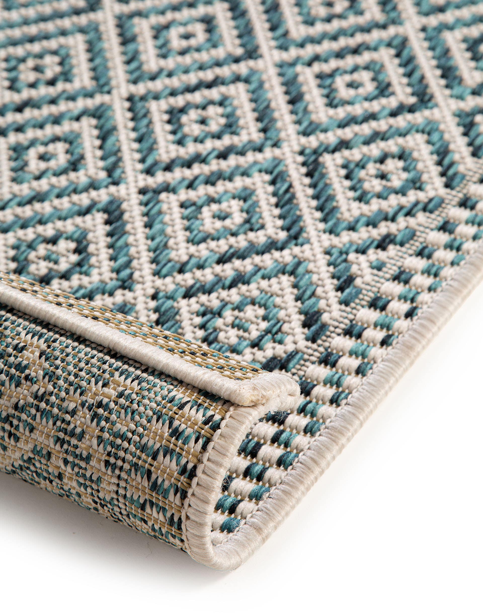 Rug made of 100% Polypropylene in Blue with a 1- 5 mm high pile by benuta Nest