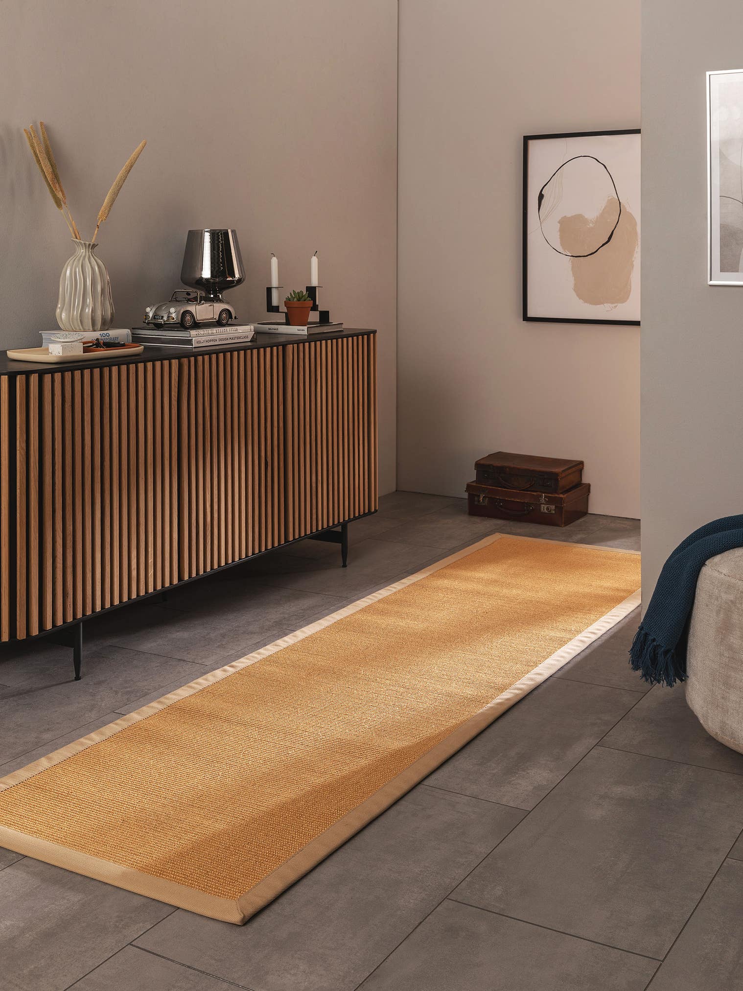 Rug made of 100% Sisal in Beige with a 1- 5 mm high pile by benuta Nest