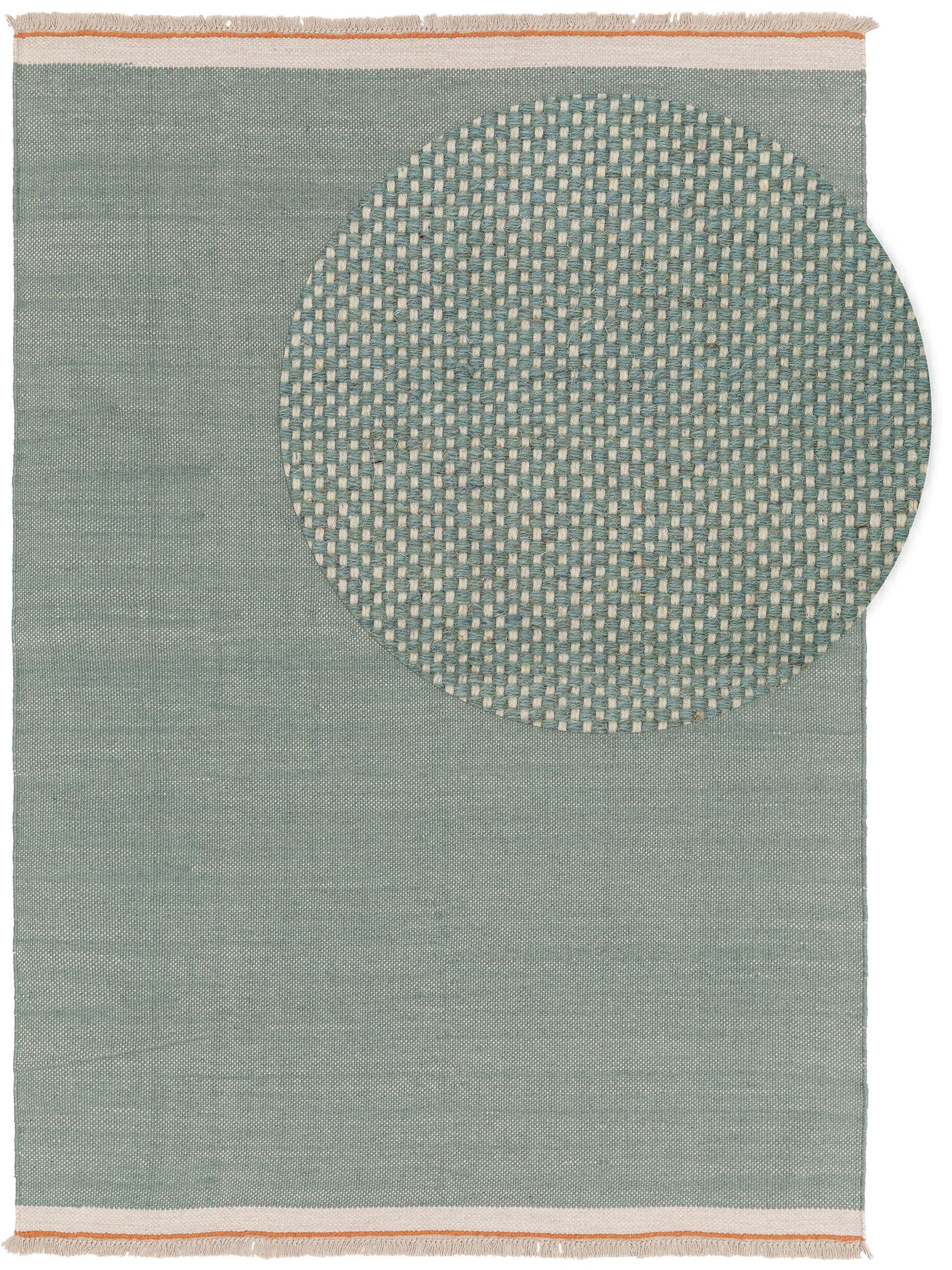 Tappeto di 60% Lana, 40% Cotone in Verde con pelo alto 1- 5 mm da benuta Pop