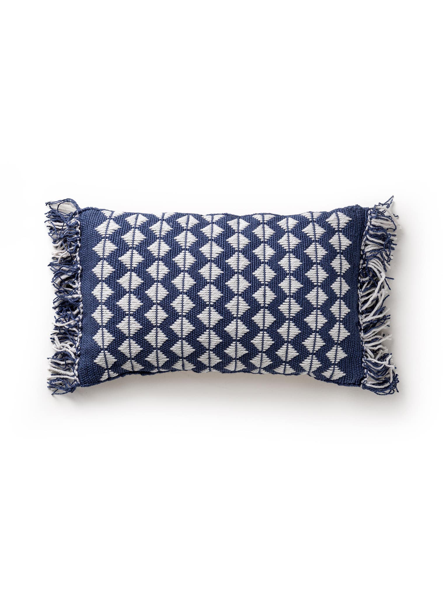 Coussin d'intérieur et d'extérieur Morty Bleu foncé en motif Géométrique en 100% Polyester de benuta Pure