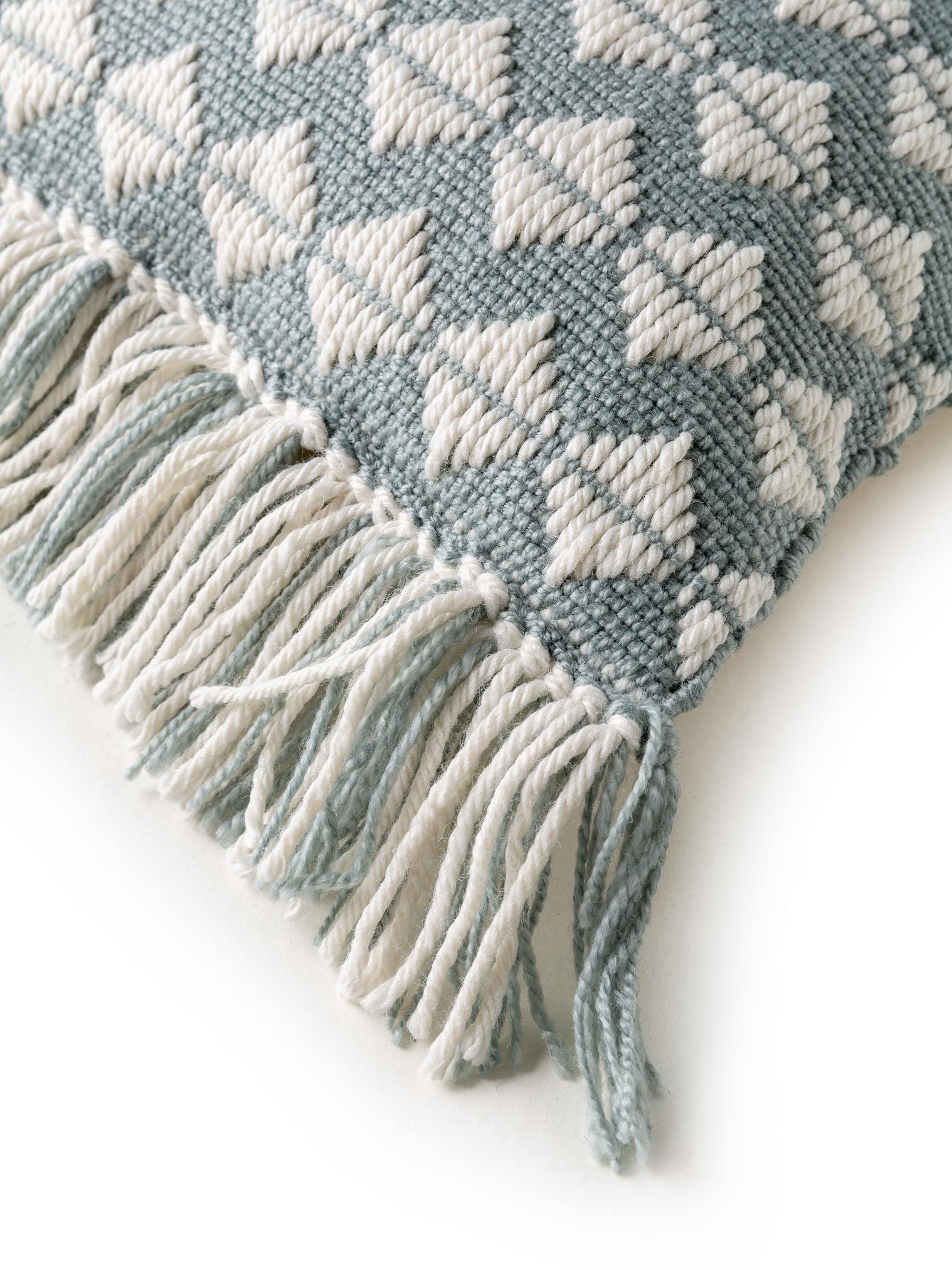 In- & Outdoor cushion Morty Blue in Geometric design made of 100% Polyester (recycled PET) by benuta Pure