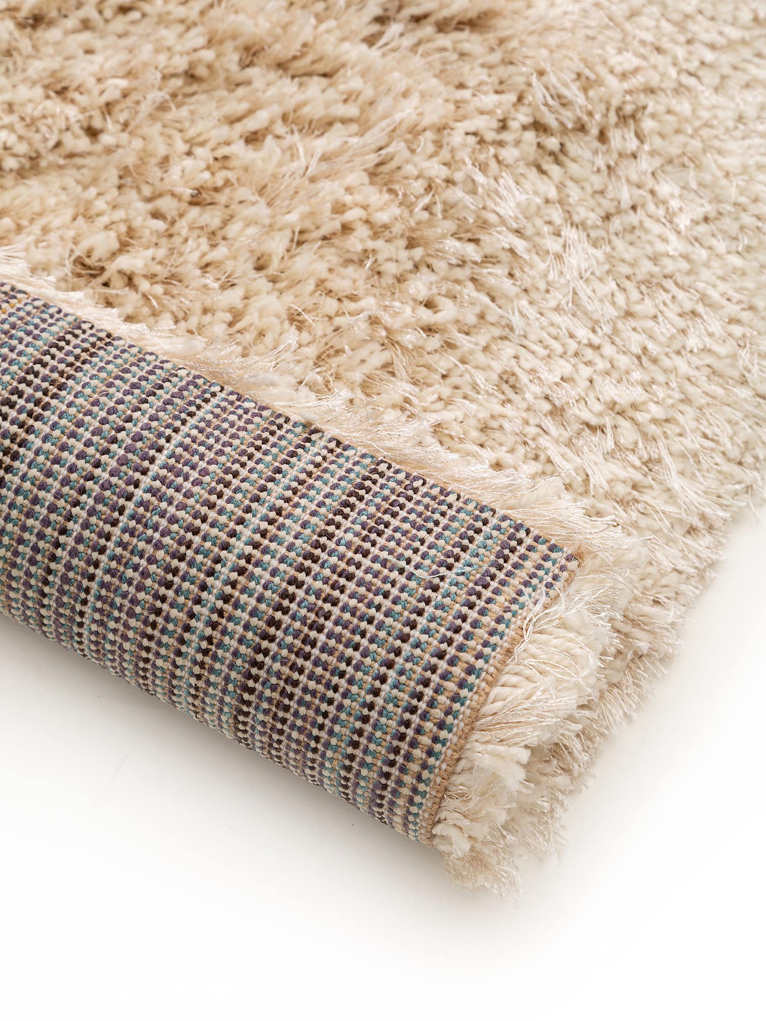 Teppich aus 50% Polyester, 50% Polypropylen in Beige mit 41 bis 50 mm hohem Flor von benuta
