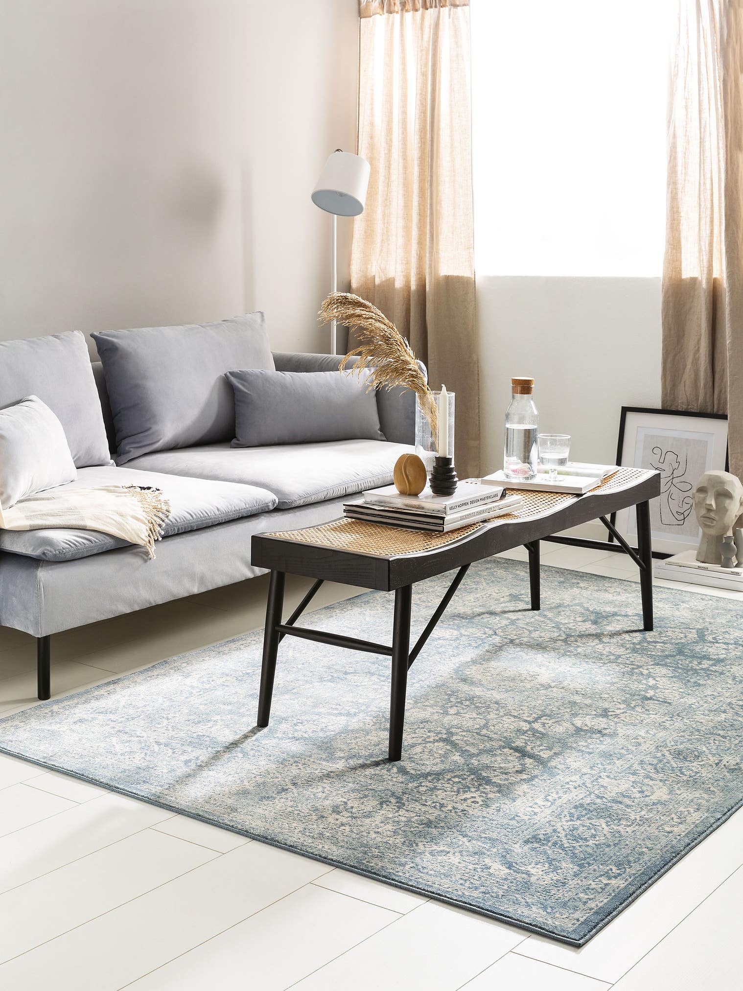 Teppich aus 100% Polypropylen in Blau mit 6 bis 10 mm hohem Flor von benuta Nest