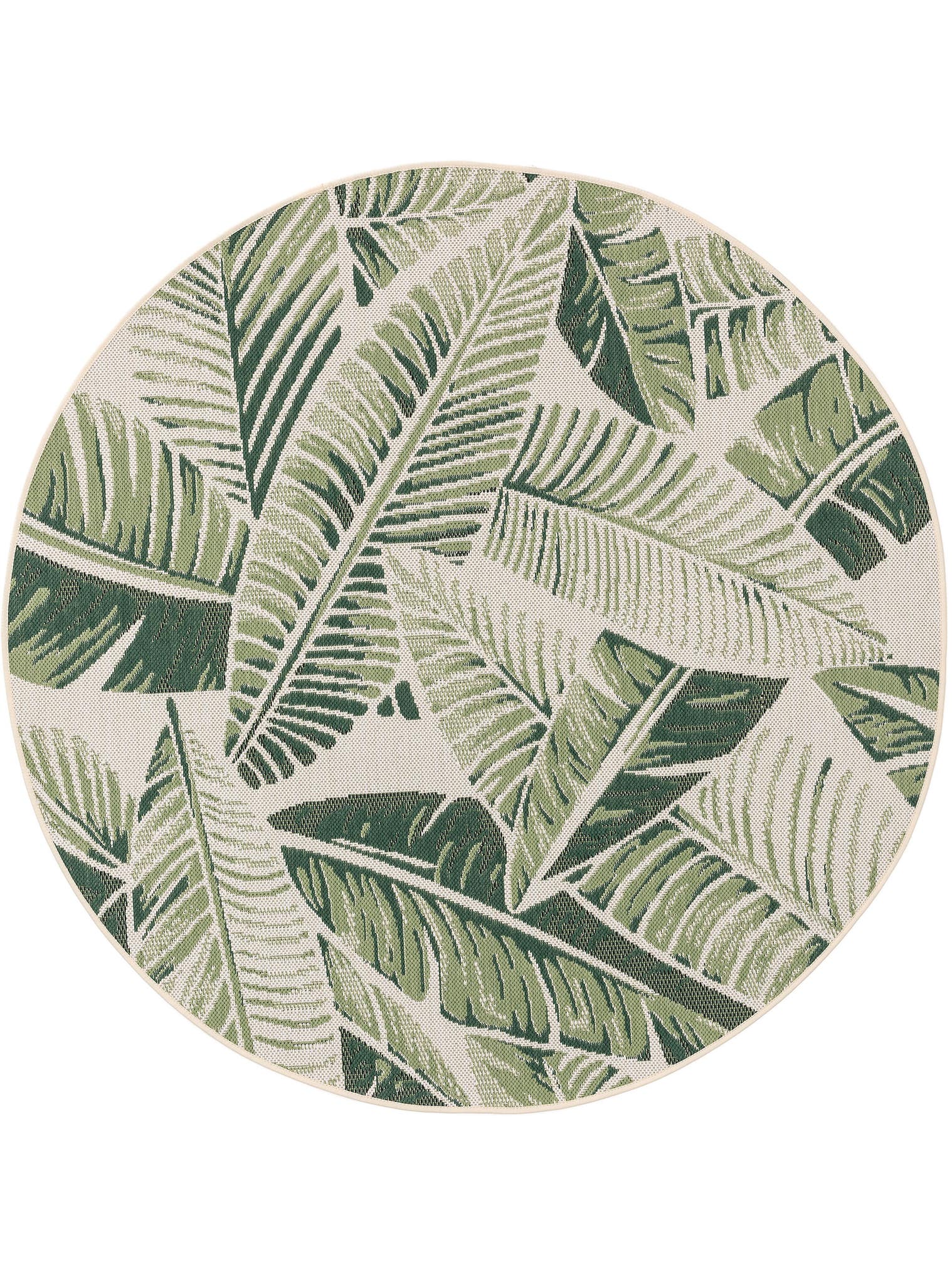 Tapis en 100% Polypropylène en Vert avec une pile de 1- 5 mm de hauteur de benuta Nest