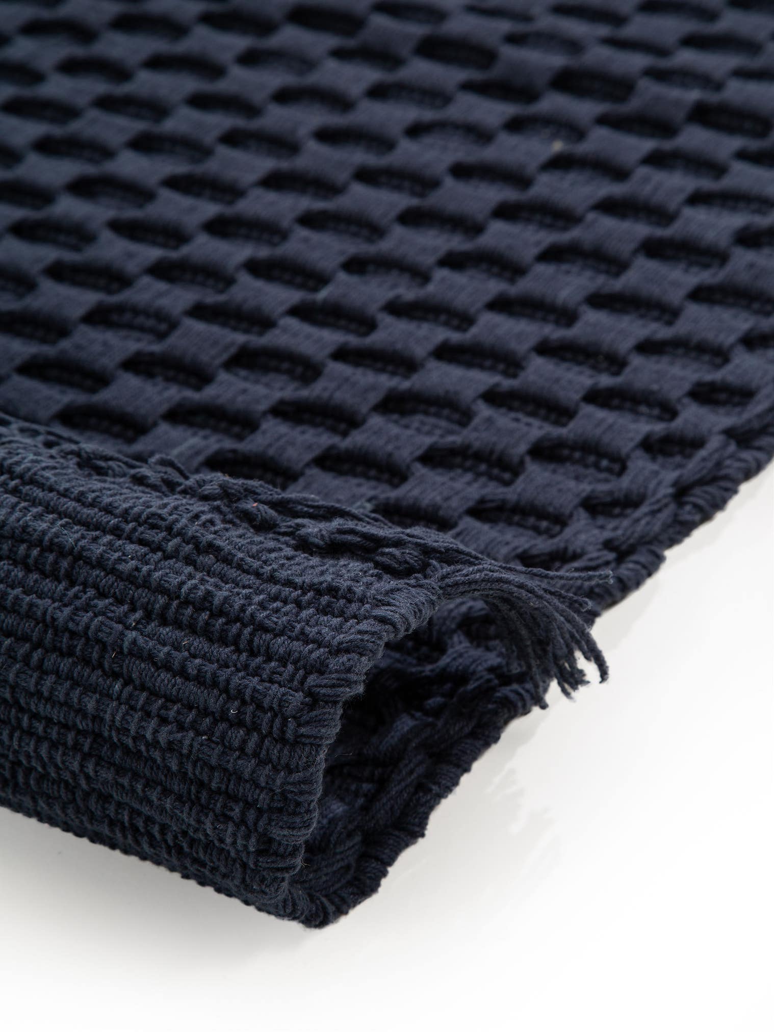 Teppich aus 100% Baumwolle in Blau mit 11 bis 20 mm hohem Flor von benuta Nest