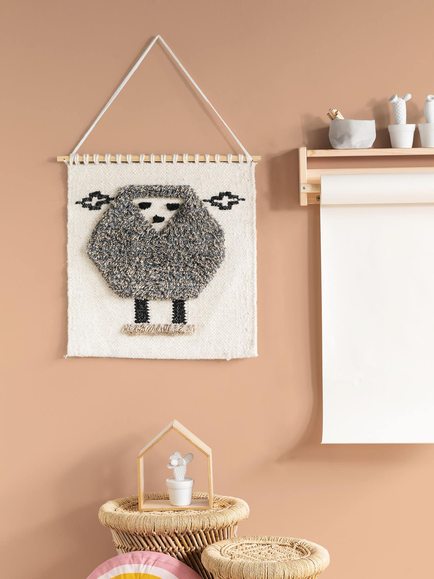 Wall Hanging Shawn Ivory in AnimalDesign design made of 80% Wool, 20% Polyester by Lytte