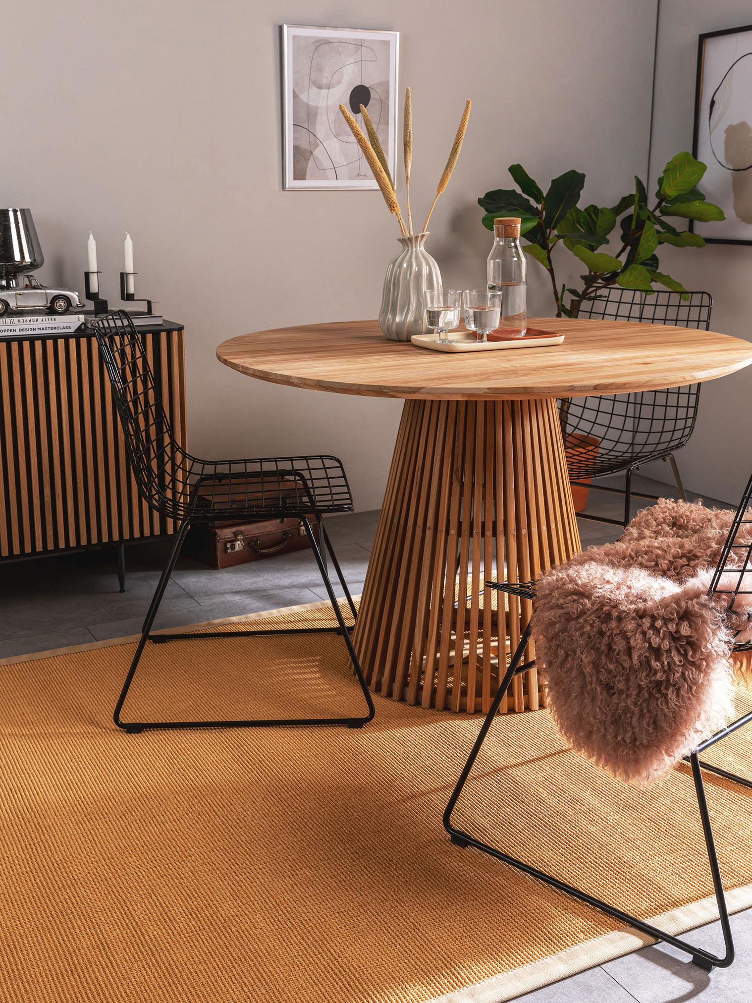 Teppich aus 100% Sisal in Beige mit bis 5 mm hohem Flor von benuta Nest