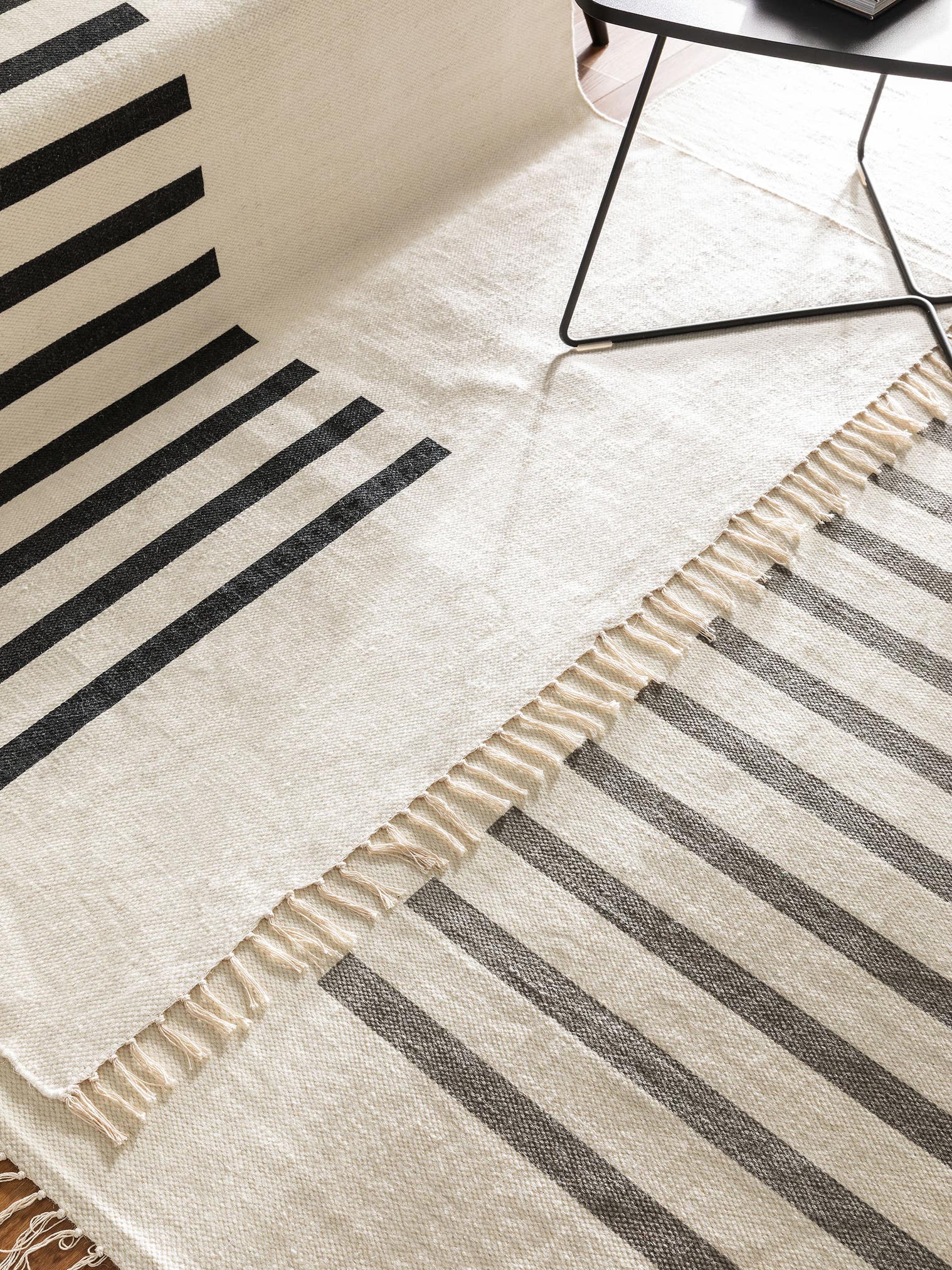Teppich aus 100% Wolle in Beige mit bis 5 mm hohem Flor von benuta
