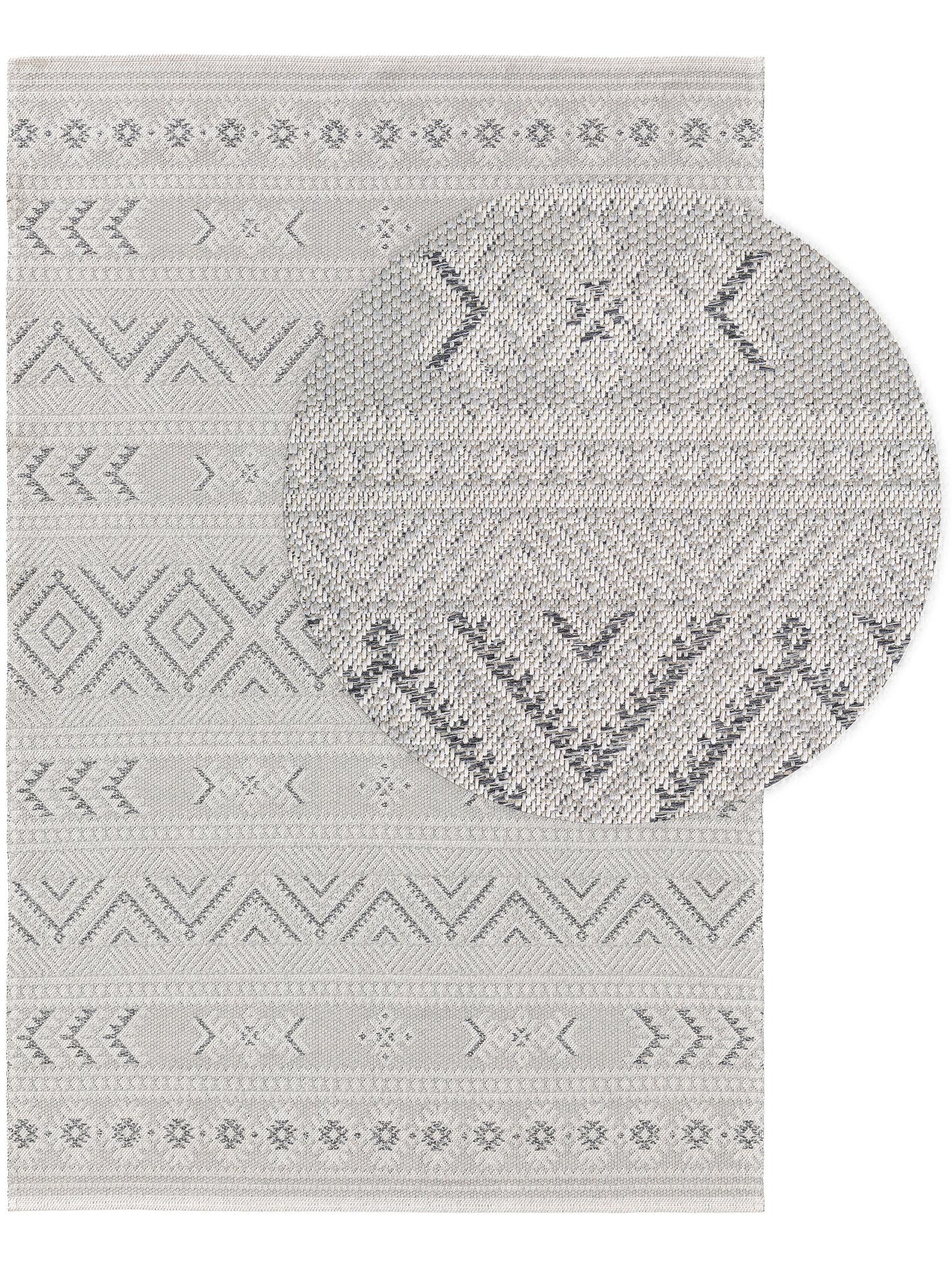Teppich aus 100% Baumwolle in Grau mit bis 5 mm hohem Flor von benuta