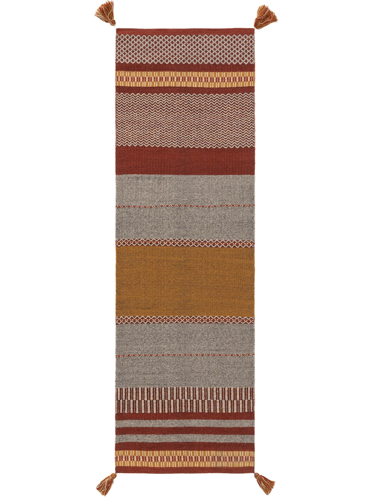 Tappeto di 55% Lana, 40% Cotone, 5% Iuta in Grigio con pelo alto 1- 5 mm da benuta Pure