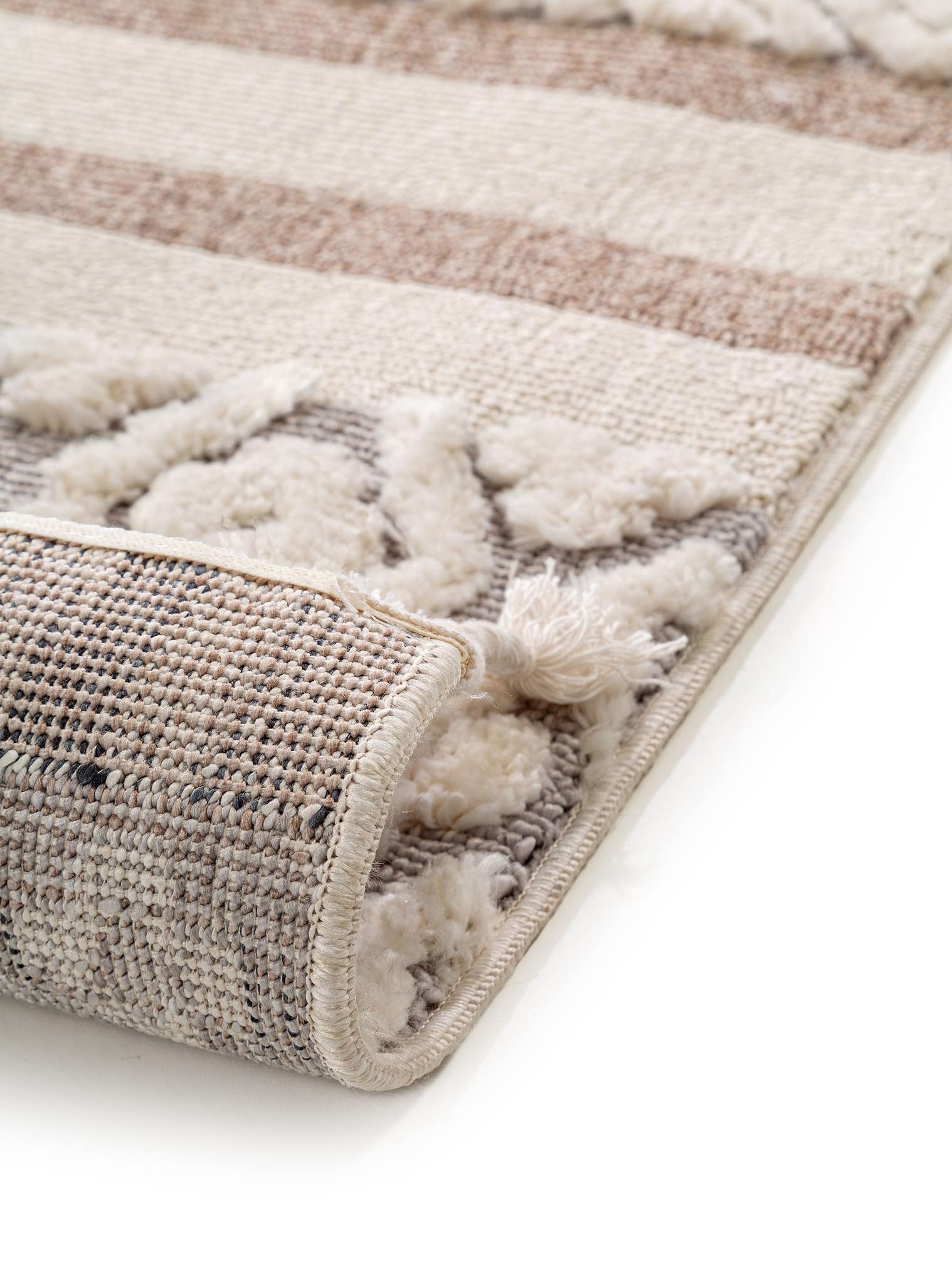 Tapis en 100% Polyester en Beige avec une pile de 11 - 20 mm de hauteur de benuta Pop