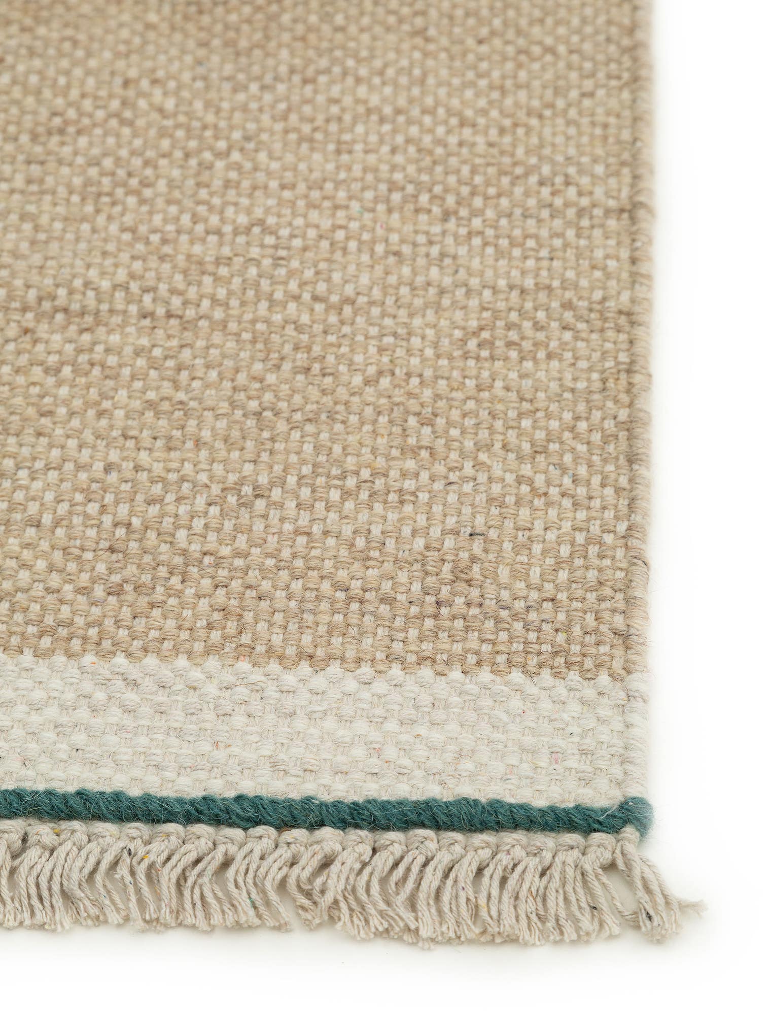 Teppich aus 60% Wolle, 40% Baumwolle in Beige mit bis 5 mm hohem Flor von benuta Pop