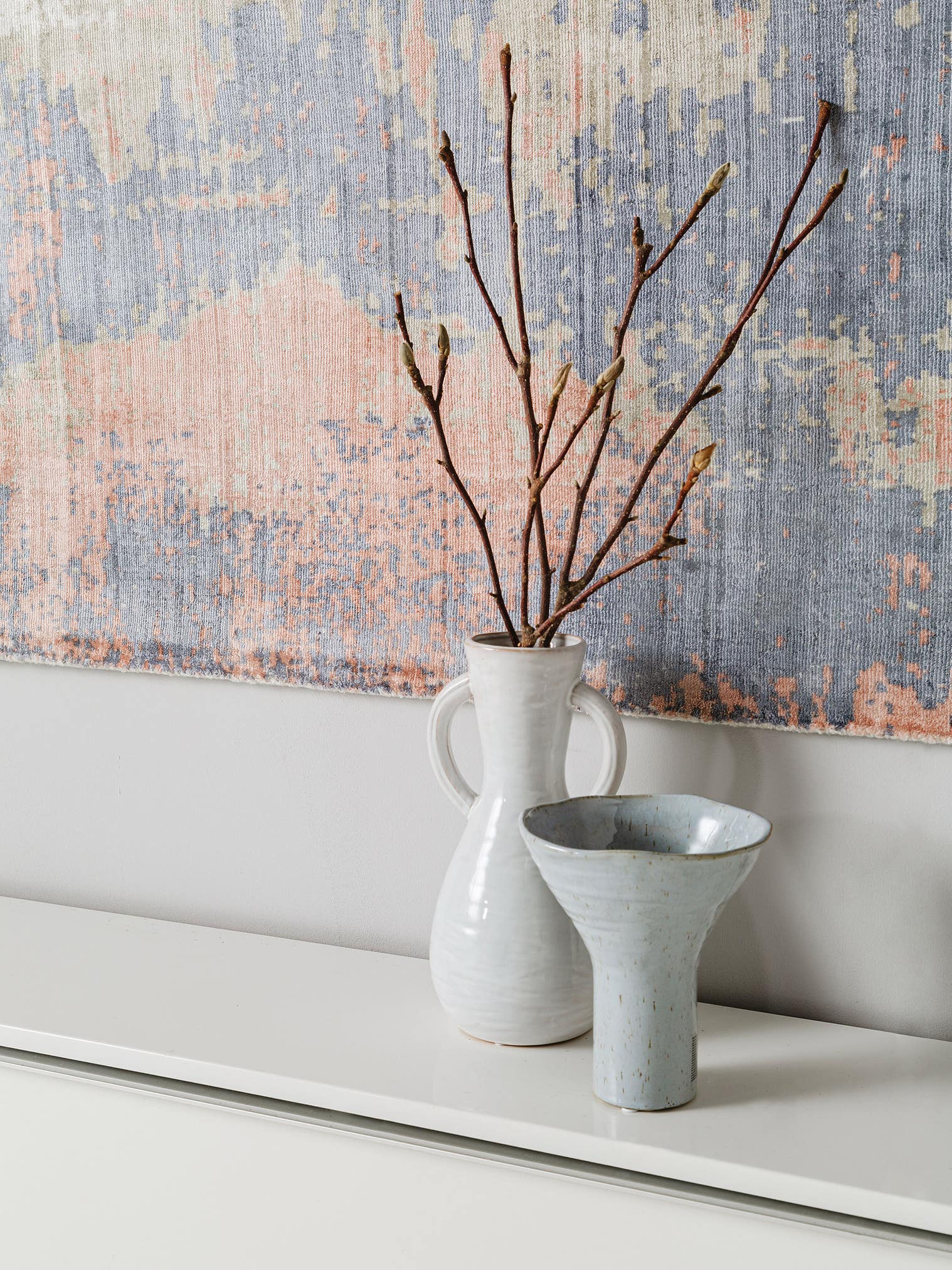 Rug made of 100% Viscose in Beige with a 6 - 10 mm high pile by benuta