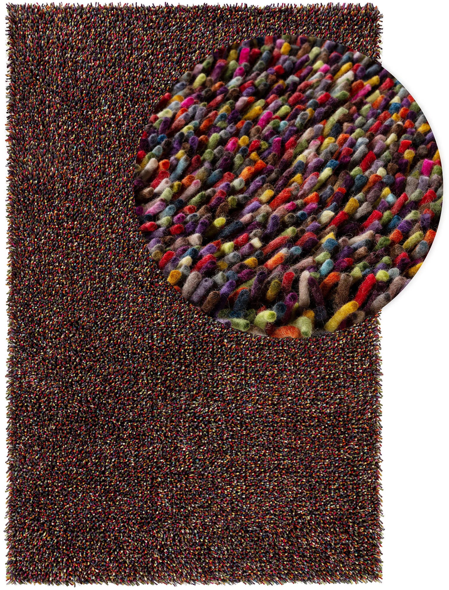Teppich aus 100% Wolle in Multicolor mit 51 bis 60 mm hohem Flor von benuta