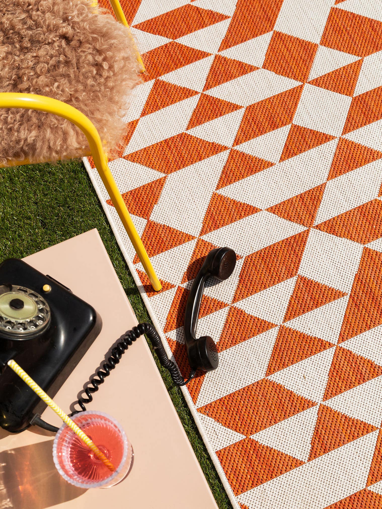 Teppich aus 100% Polypropylen in Orange mit bis 5 mm hohem Flor von benuta