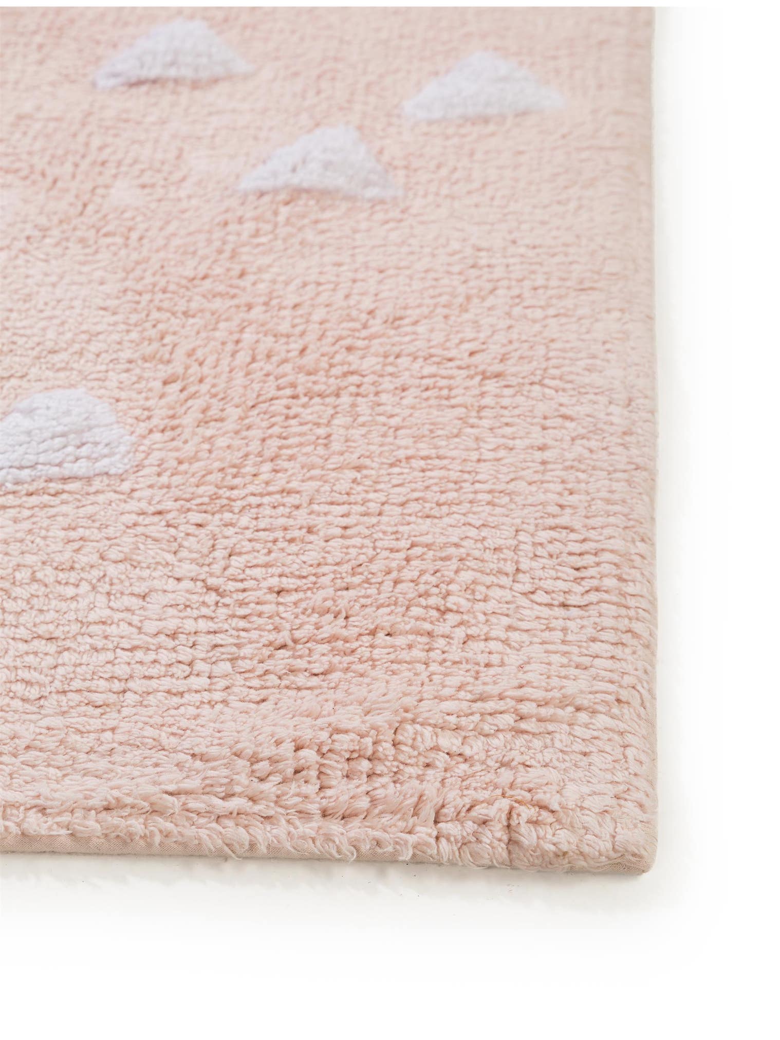 Teppich aus 100% Baumwolle in Rosa mit 11 bis 20 mm hohem Flor von Lytte