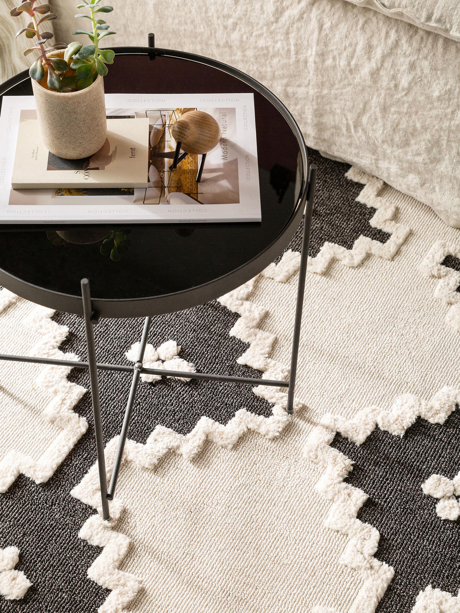 Teppich aus 100% Polyester in Beige mit 11 bis 20 mm hohem Flor von benuta Pop