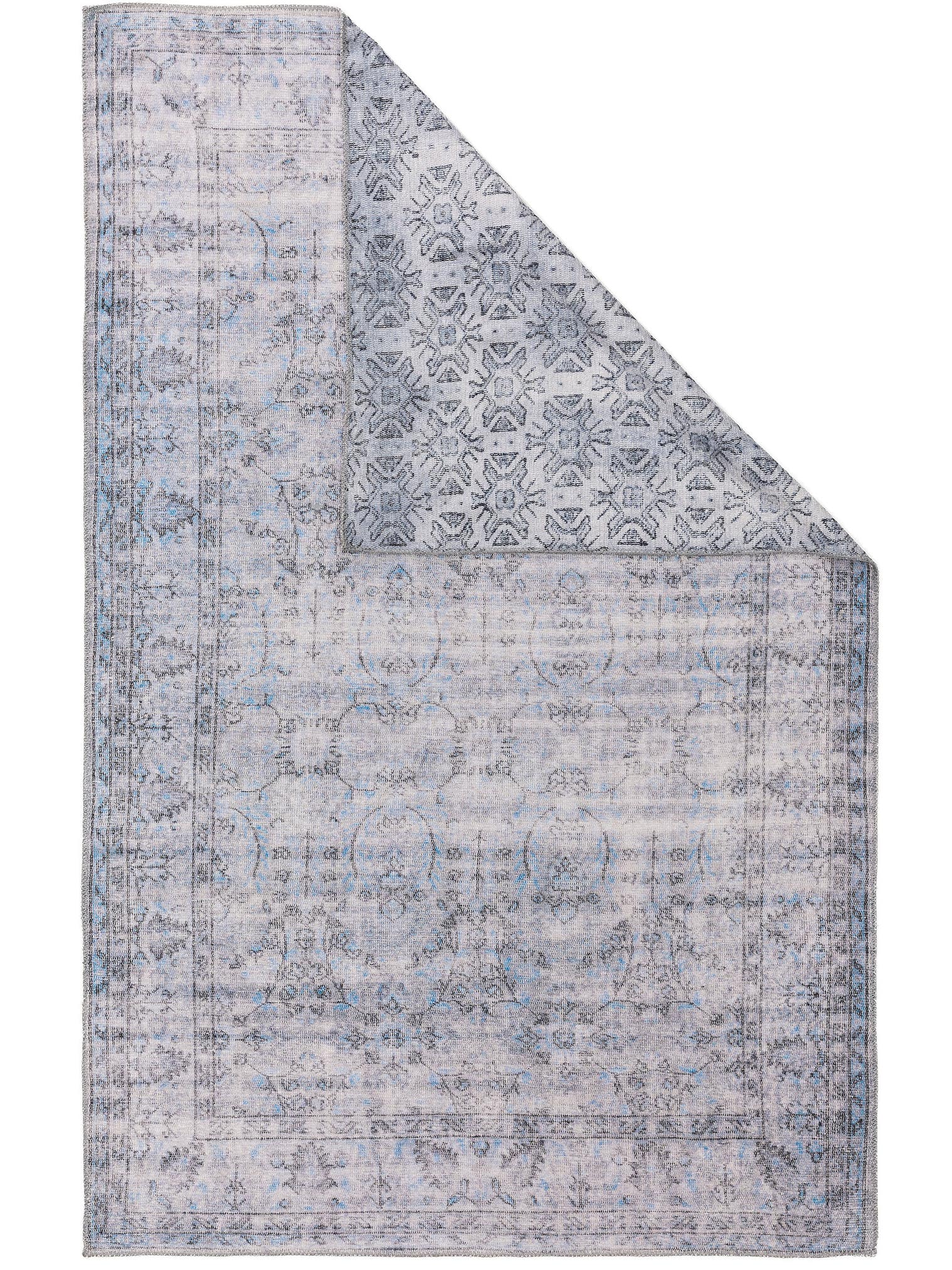 Tapis en 80% Polyester, 20% Coton en Gris avec une pile de 1- 5 mm de hauteur de benuta