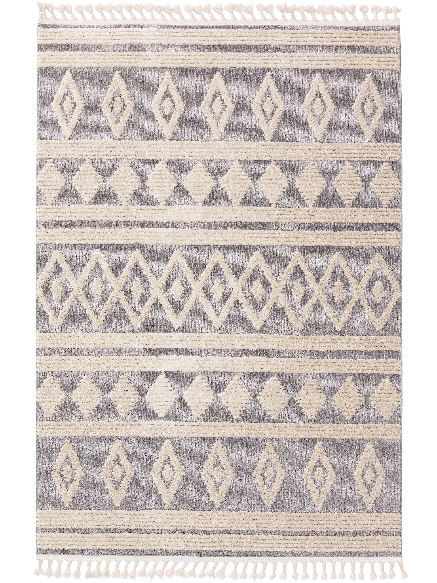 Tappeto di 100% Poliestere in Grigio con pelo alto 11 - 20 mm da benuta Pop