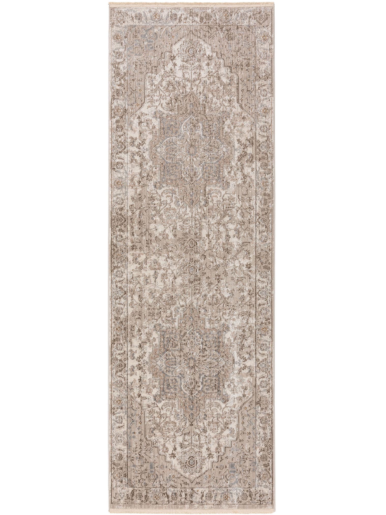 Rug made of 65% Viscose, 35% Polyester in Beige with a 6 - 10 mm high pile by benuta Nest