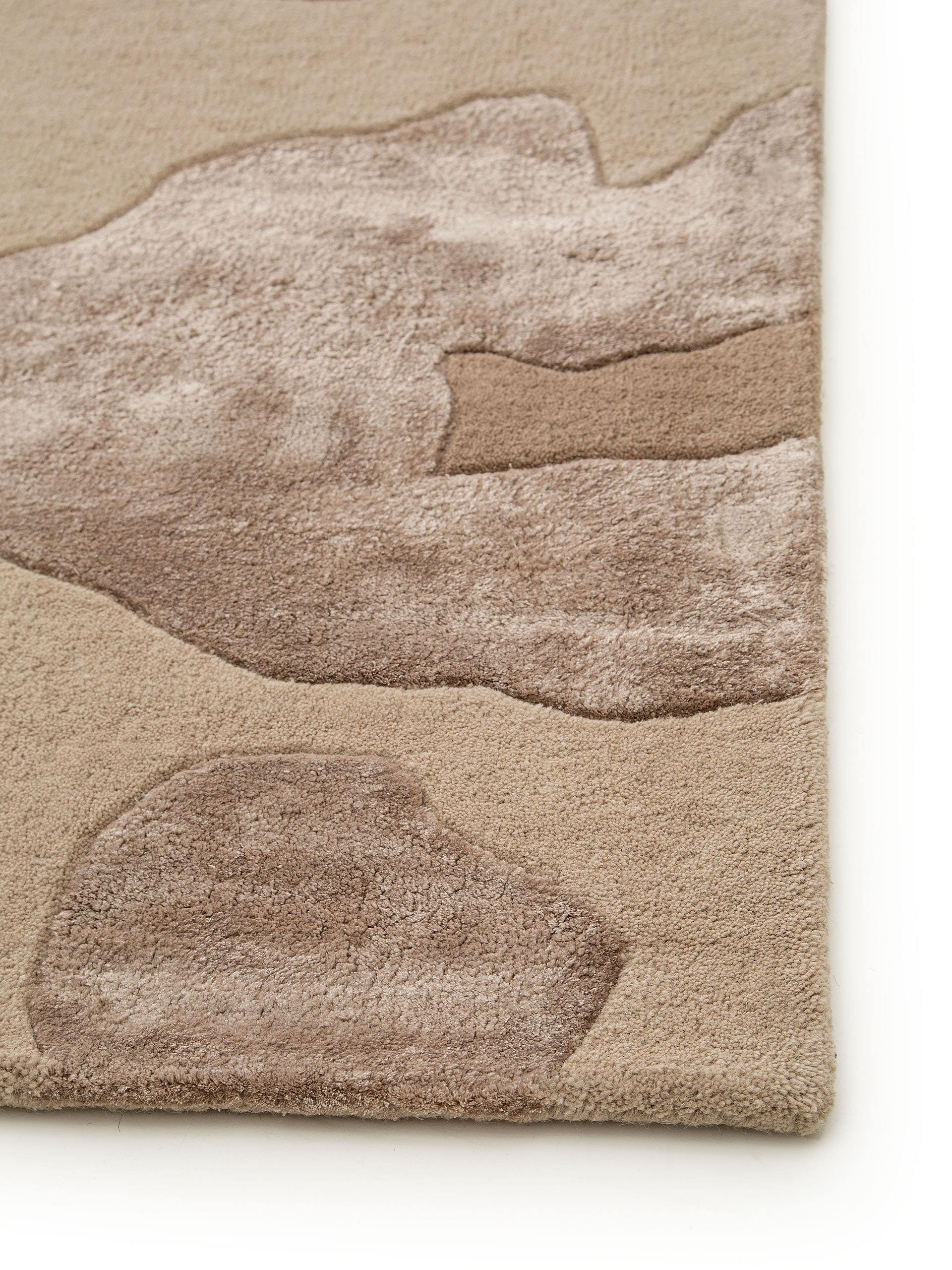 Rug made of 50% Wool, 50% Viscose in Beige with a 6 - 10 mm high pile by benuta