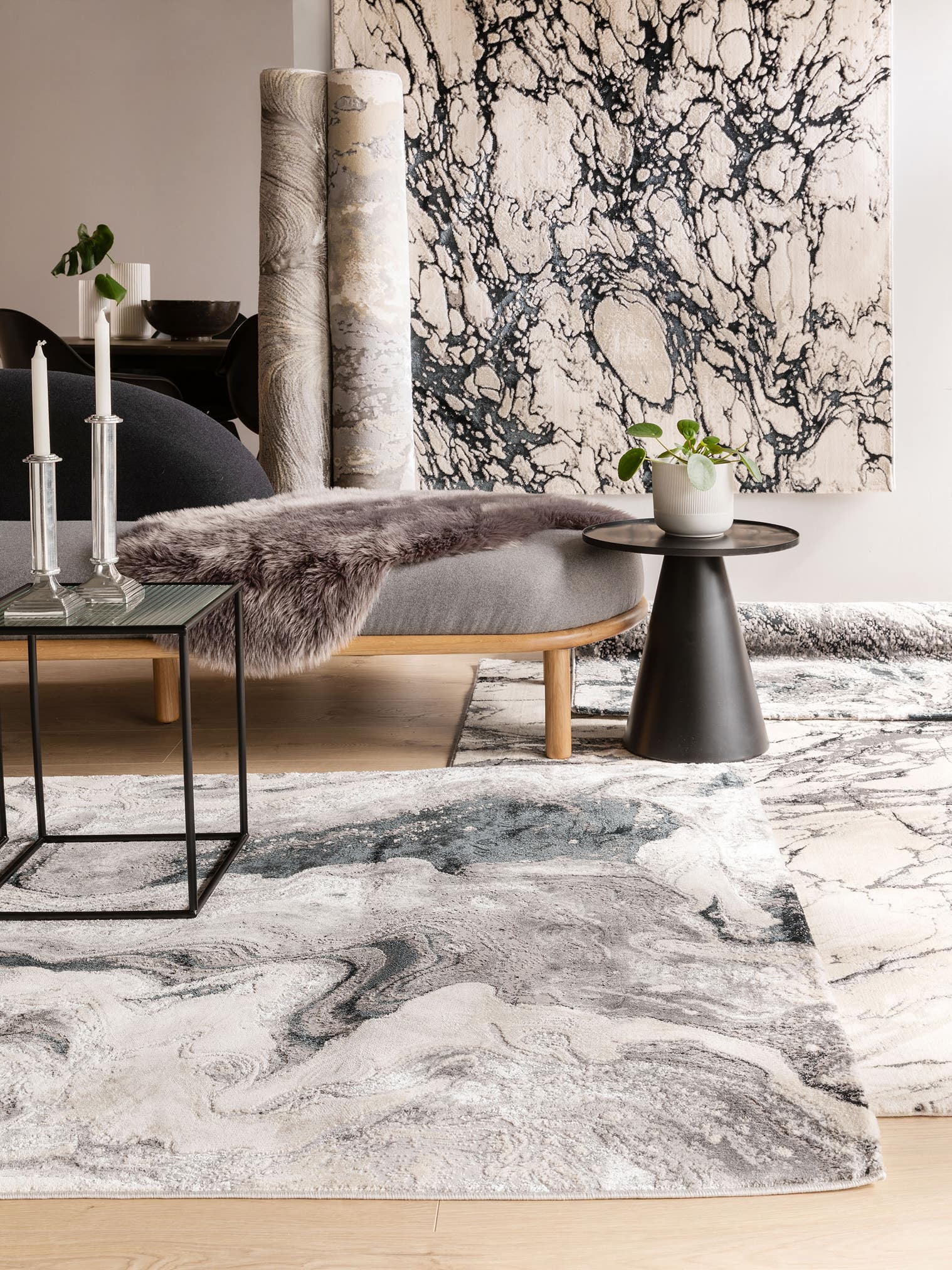 Teppich aus 60% Polypropylen, 40% Polyester in Beige mit 6 bis 10 mm hohem Flor von benuta Nest