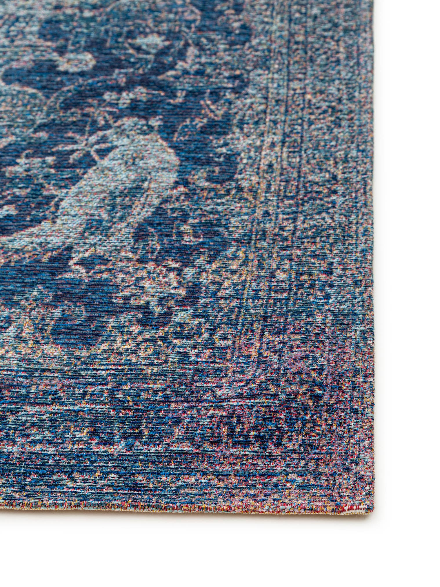 Tappeto di 85% Poliestere, 15% Cotone in Azzurro con pelo alto 1- 5 mm da benuta