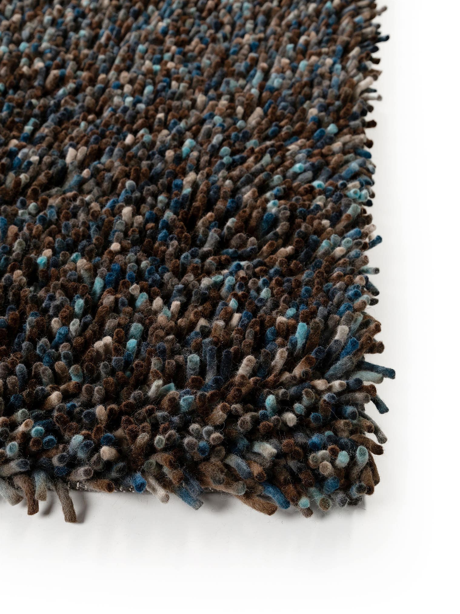 Teppich aus 100% Wolle in Blau mit 51 bis 60 mm hohem Flor von benuta