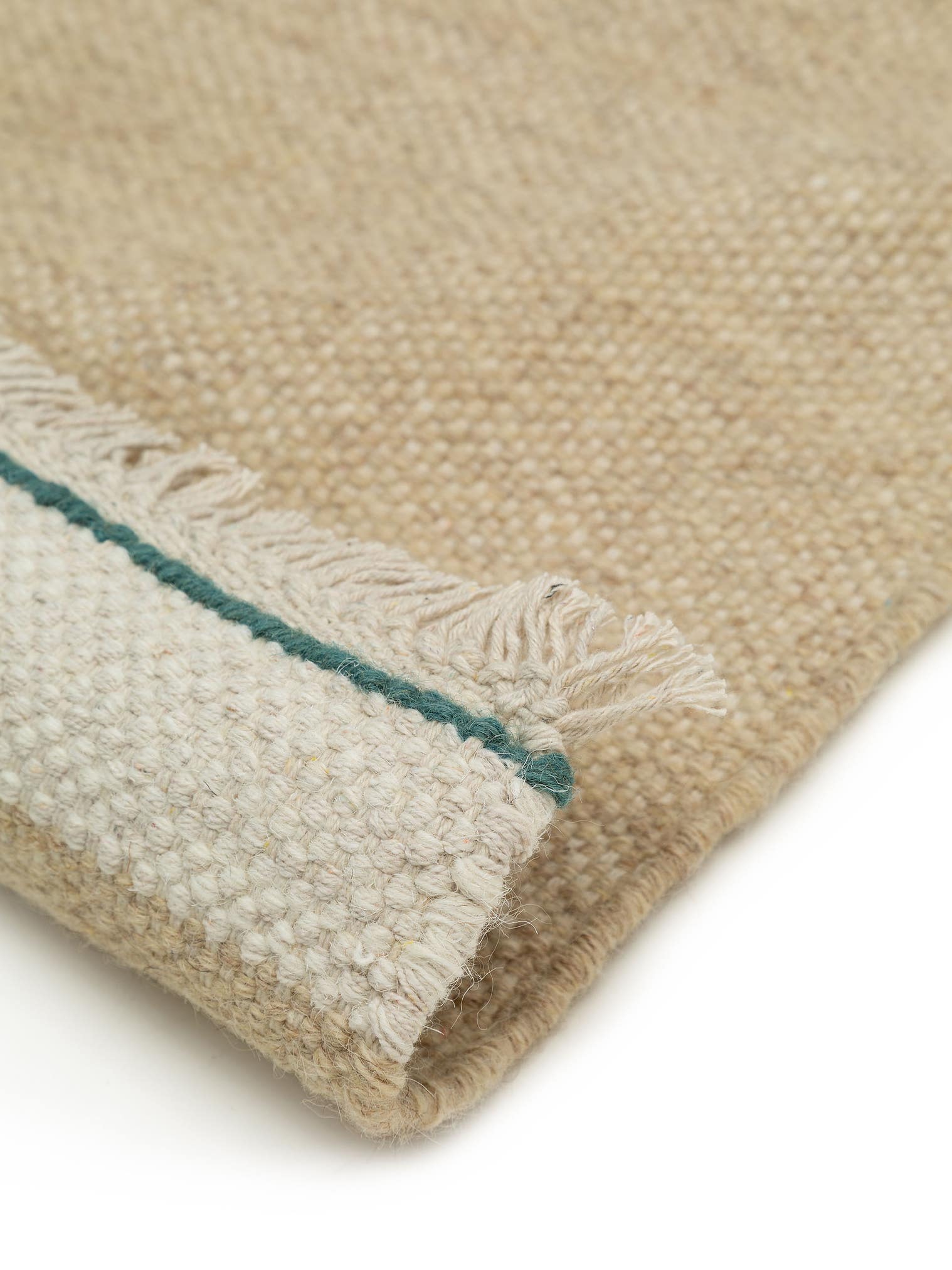Tappeto di 60% Lana, 40% Cotone in Beige con pelo alto 1- 5 mm da benuta Pop