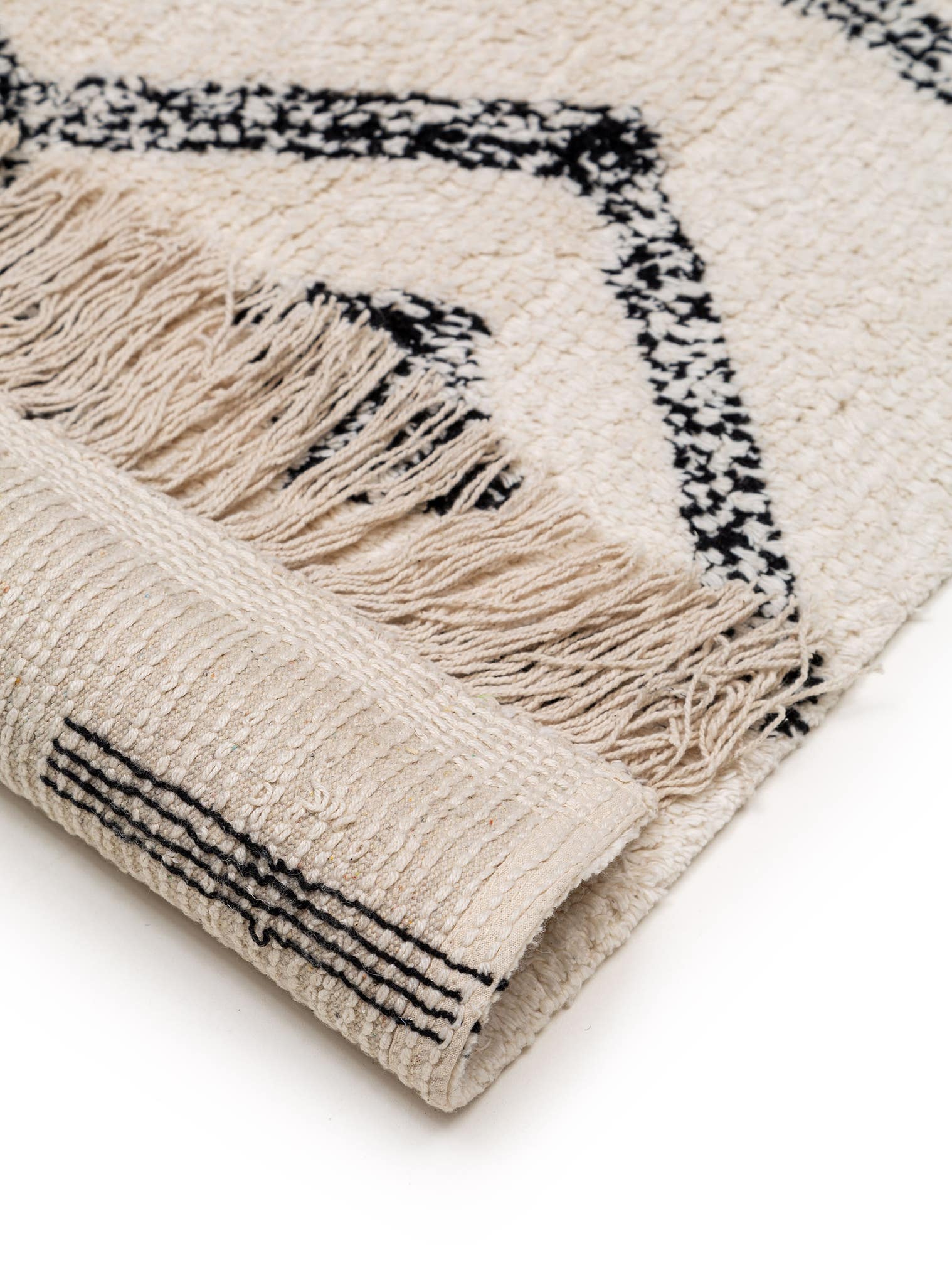 Rug made of 100% Cotton in Beige with a 6 - 10 mm high pile by benuta Nest