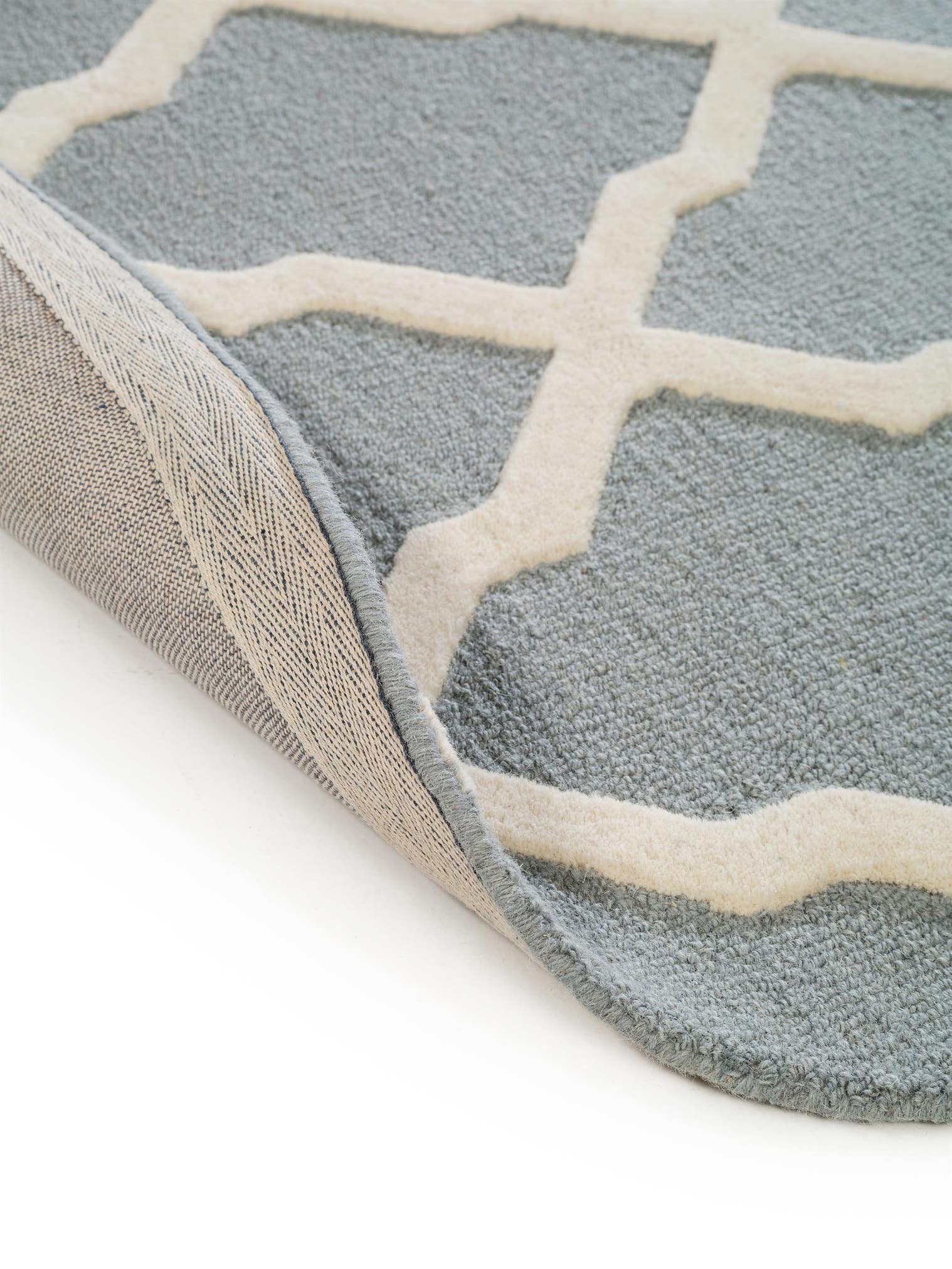 Teppich aus 100% Wolle in Blau mit 11 bis 20 mm hohem Flor von benuta Pure