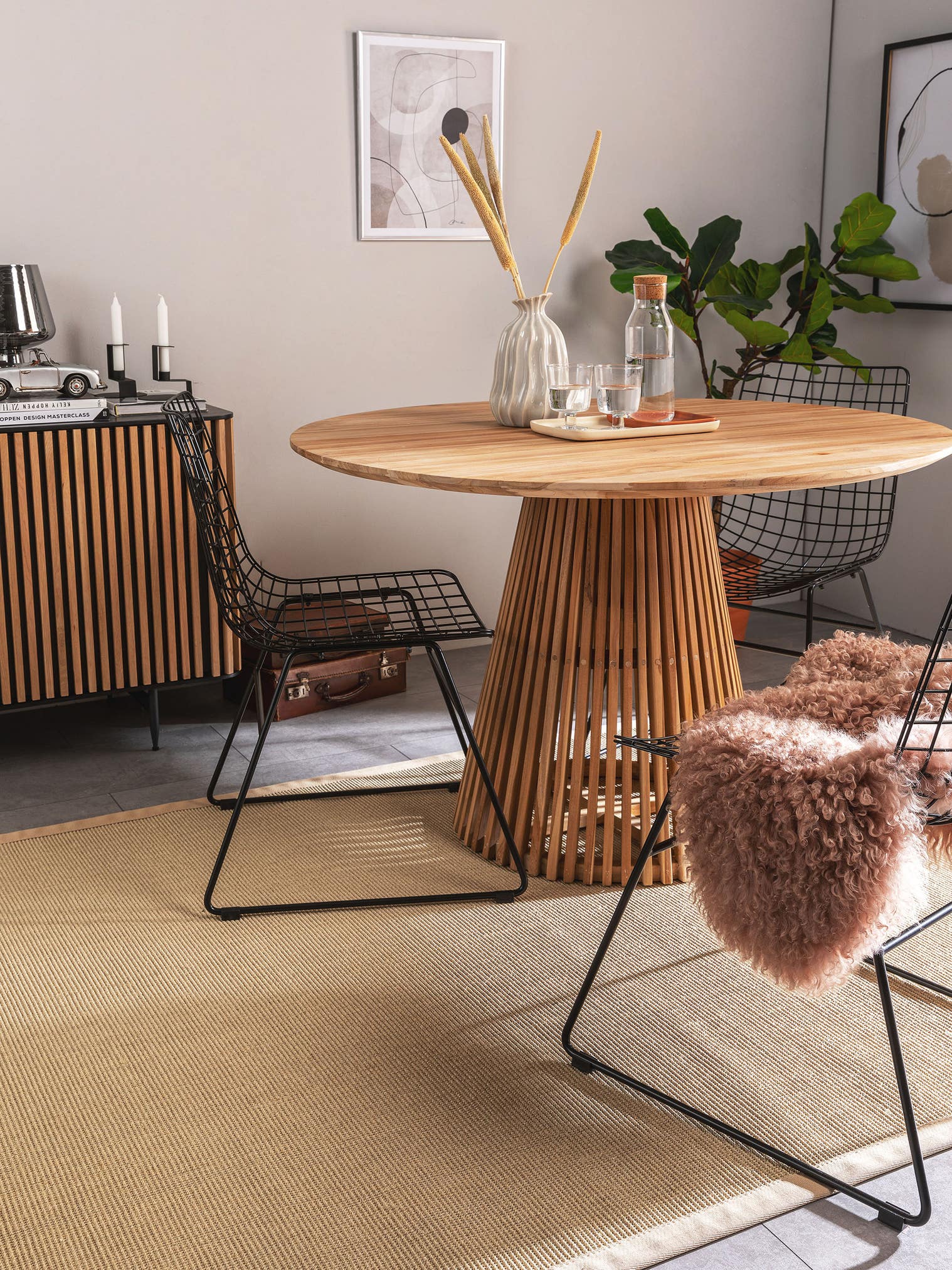 Teppich aus 100% Sisal in Beige mit bis 5 mm hohem Flor von benuta Nest
