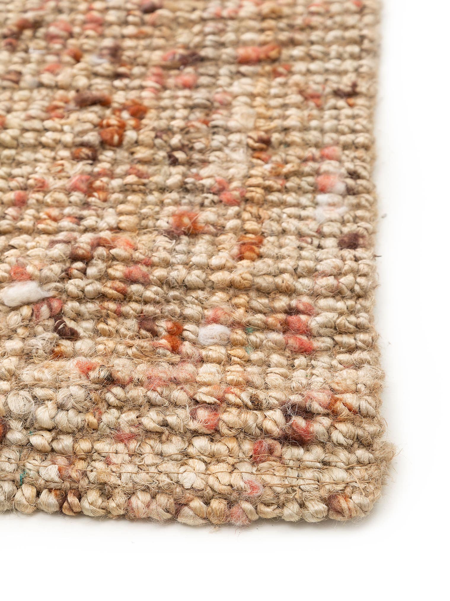 Matta av 85% Jute, 15% Ull i Röd med 1- 5 mm hög lugg från benuta Pure