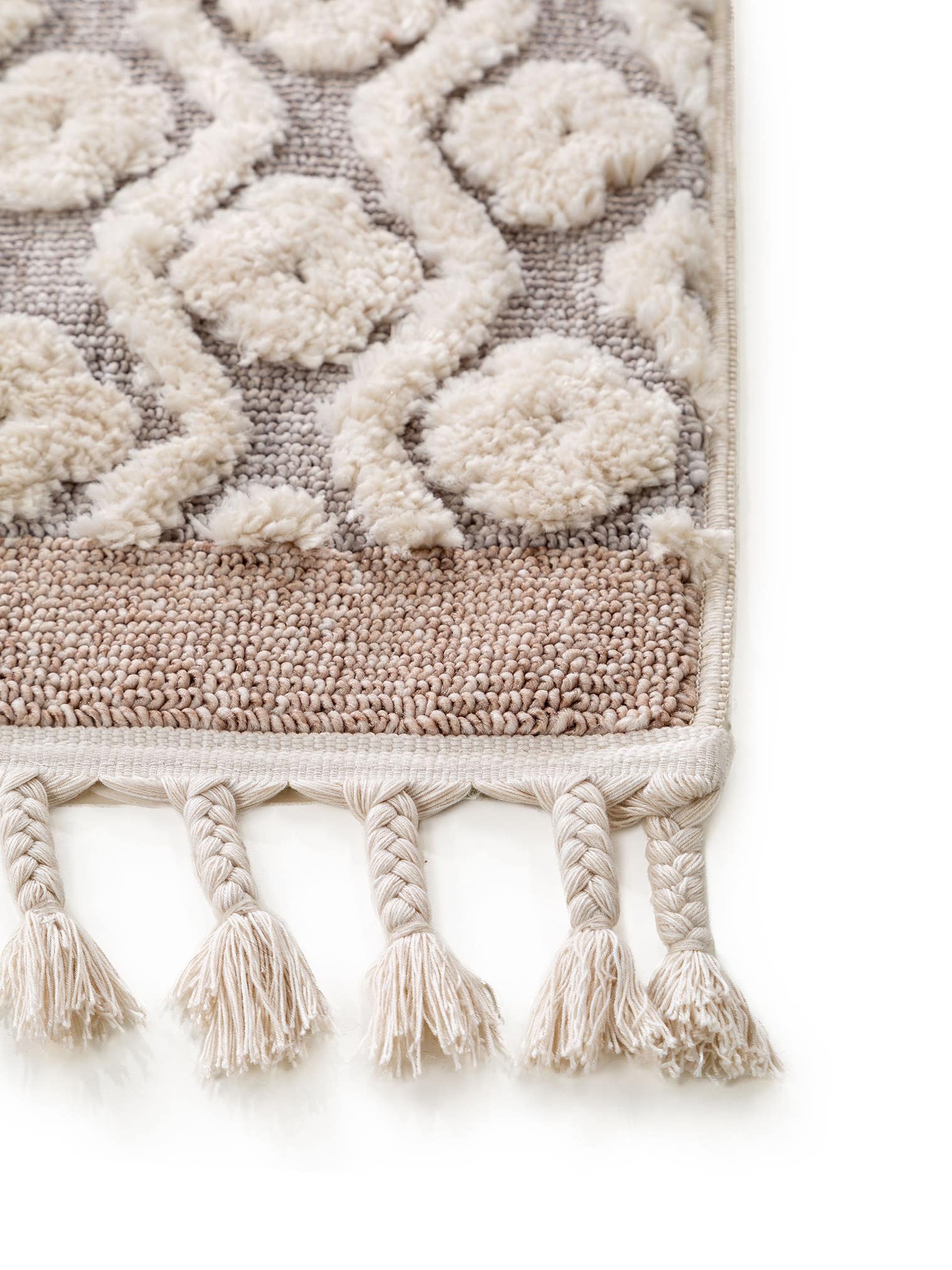 Tapis en 100% Polyester en Beige avec une pile de 11 - 20 mm de hauteur de benuta Pop
