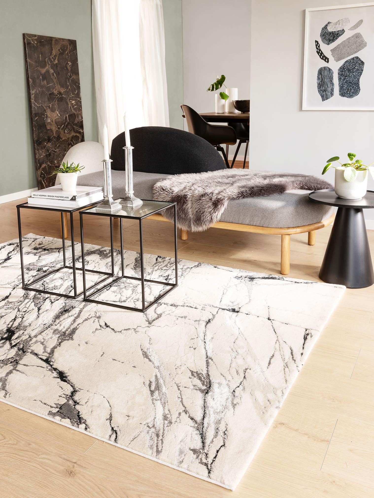 Teppich aus 60% Polypropylen, 40% Polyester in Beige mit 6 bis 10 mm hohem Flor von benuta Nest