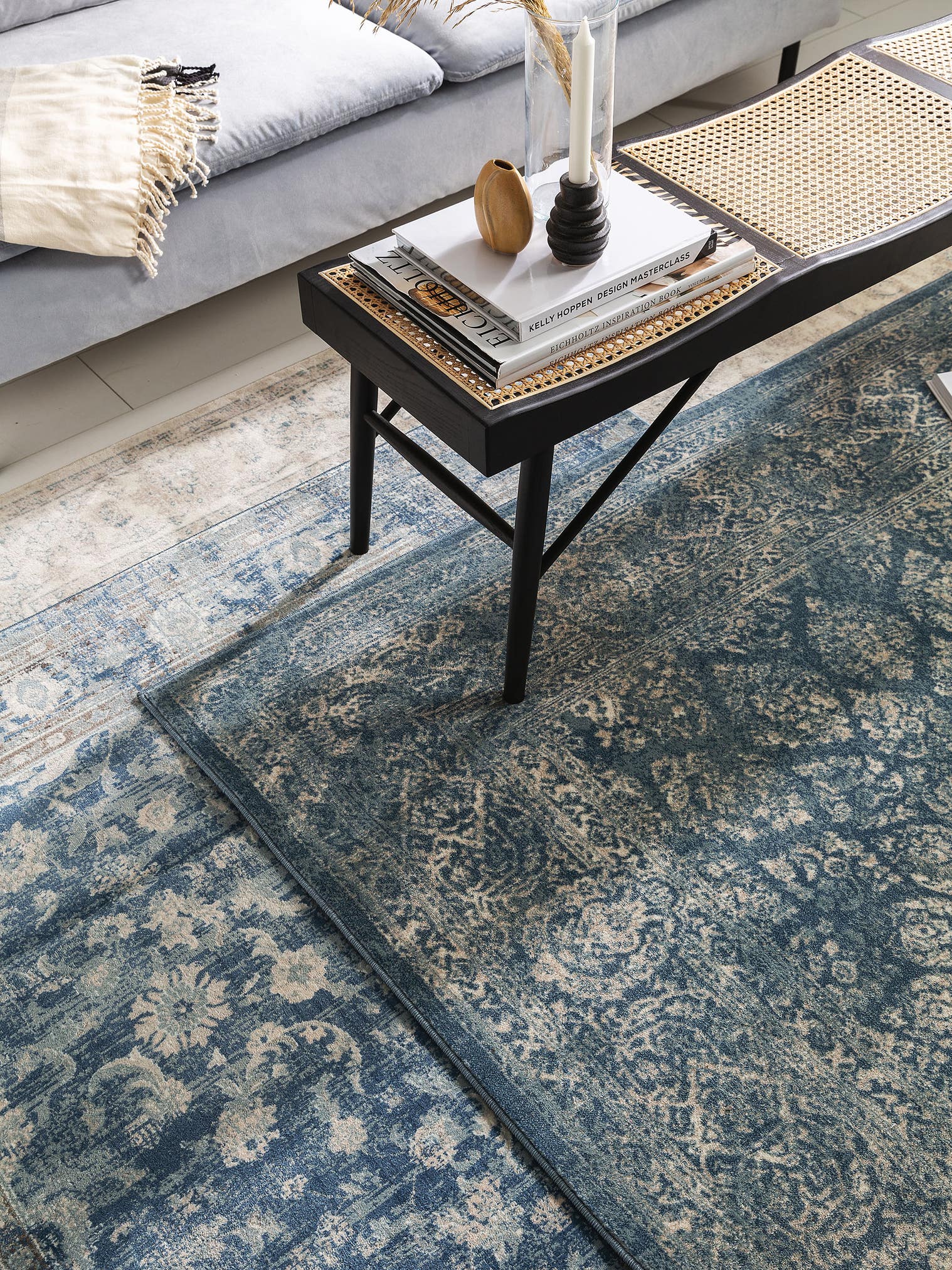 Teppich aus 100% Polypropylen in Blau mit 6 bis 10 mm hohem Flor von benuta Nest