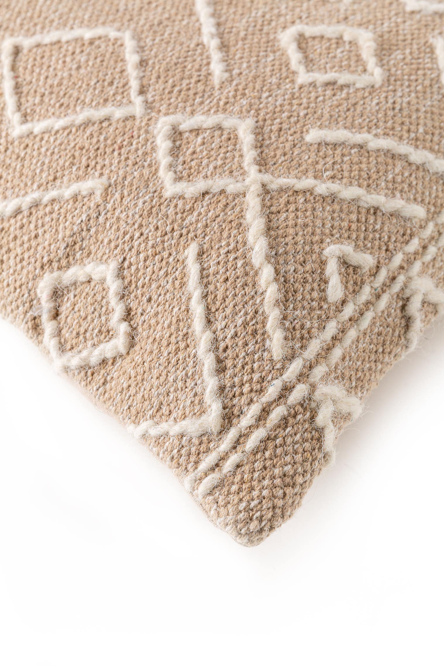 Pudebetræk Sydney Beige i Abstract-design lavet af 60% Bomuld, 40% Uld fra benuta Pure