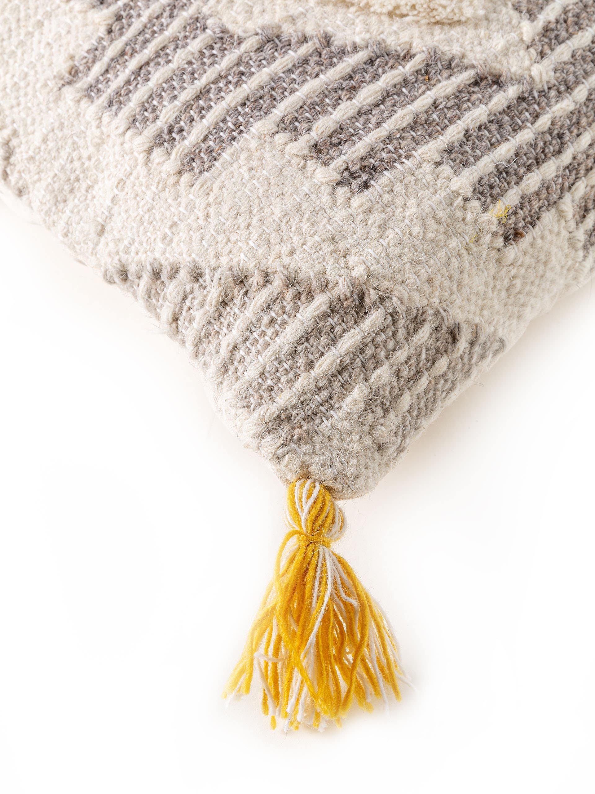 Cushion Cover Wanda Yellow in Kelim design made of 70% Wool, 30% Polyester by Lytte