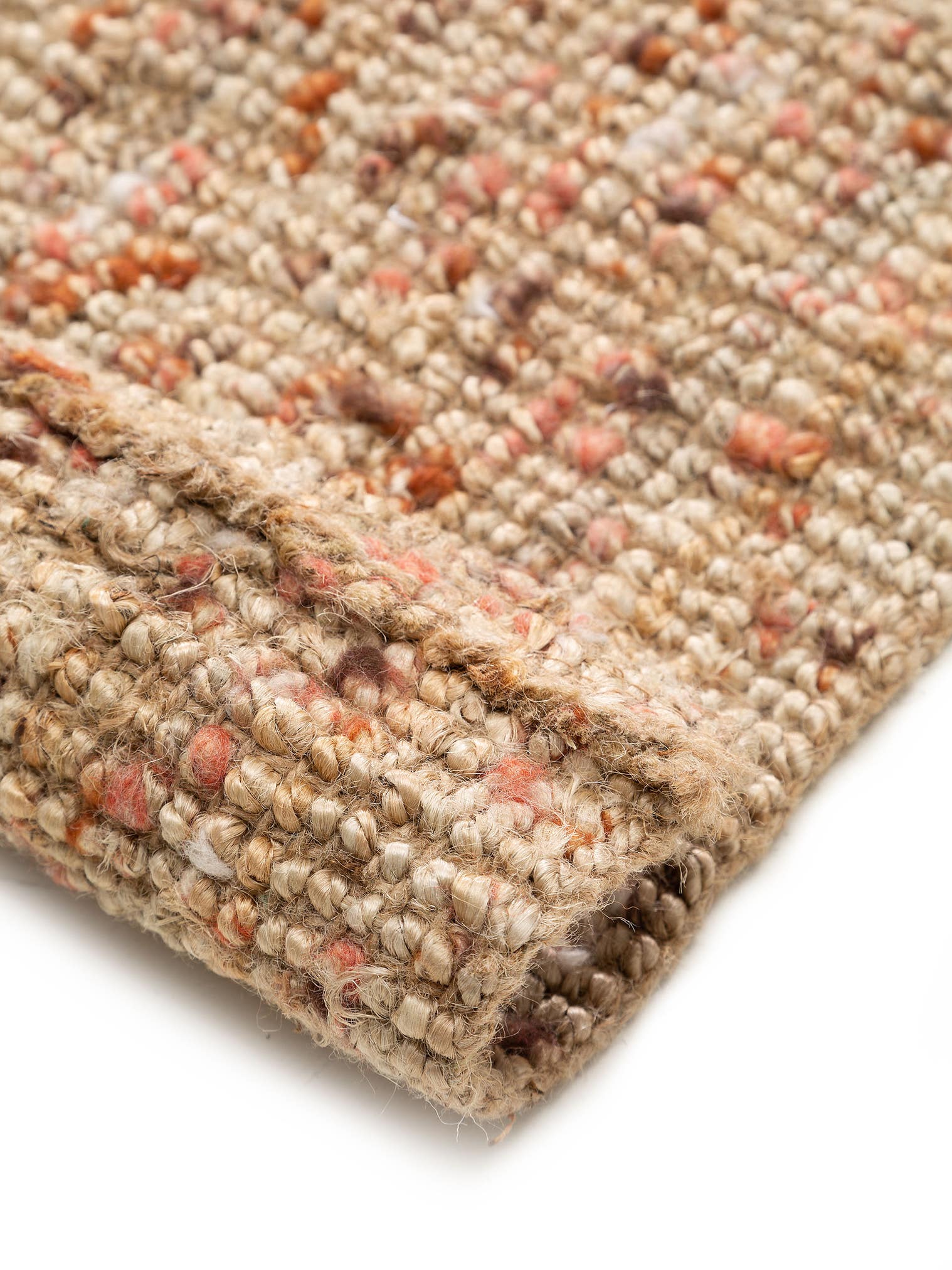 Matta av 85% Jute, 15% Ull i Röd med 1- 5 mm hög lugg från benuta Pure