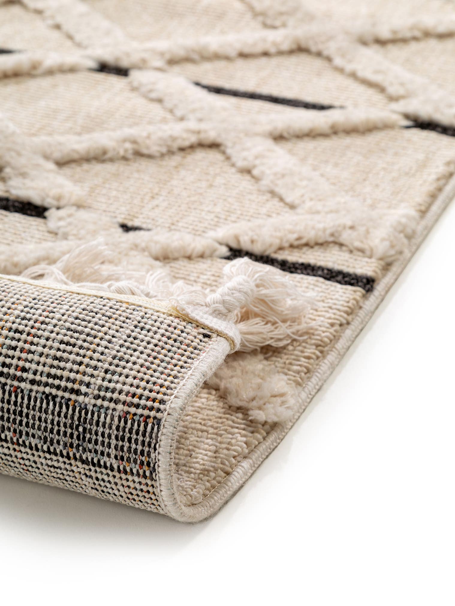 Rug made of 100% Polyester in Beige with a 11 - 20 mm high pile by benuta Pop