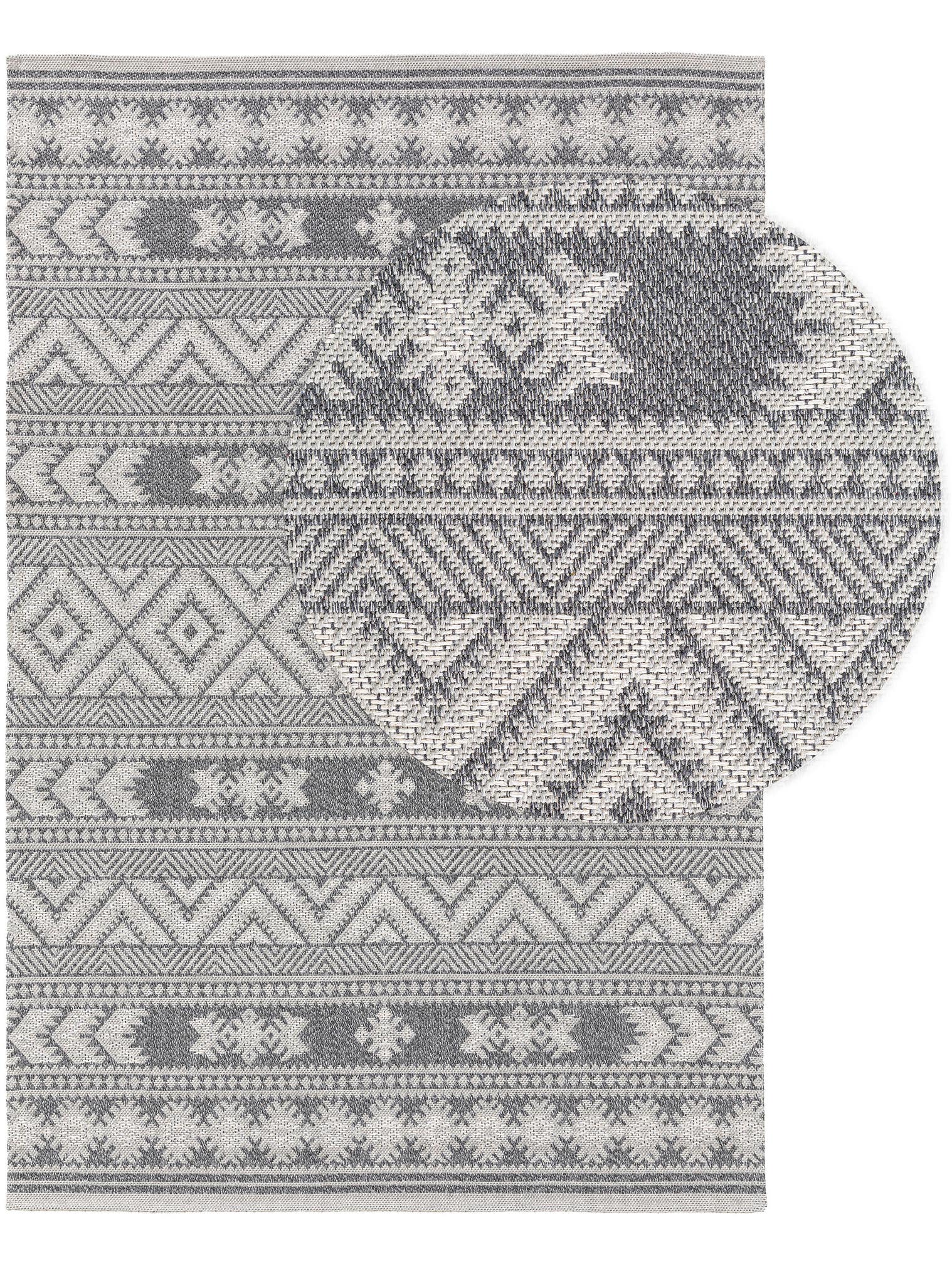 Teppich aus 100% Baumwolle in Grau mit bis 5 mm hohem Flor von benuta