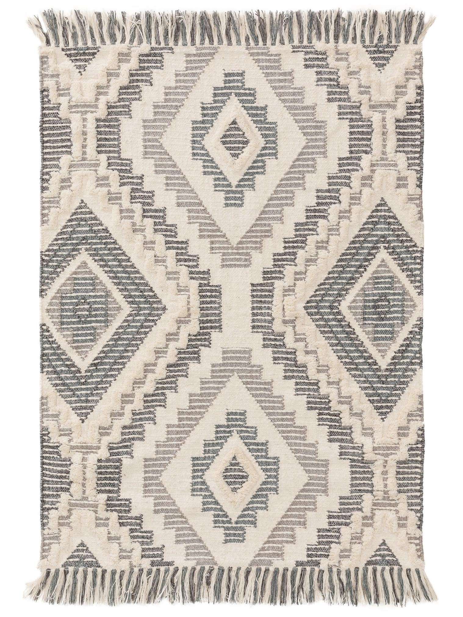 Teppich aus 70% Wolle, 30% Polyester in Grau mit 6 bis 10 mm hohem Flor von Lytte