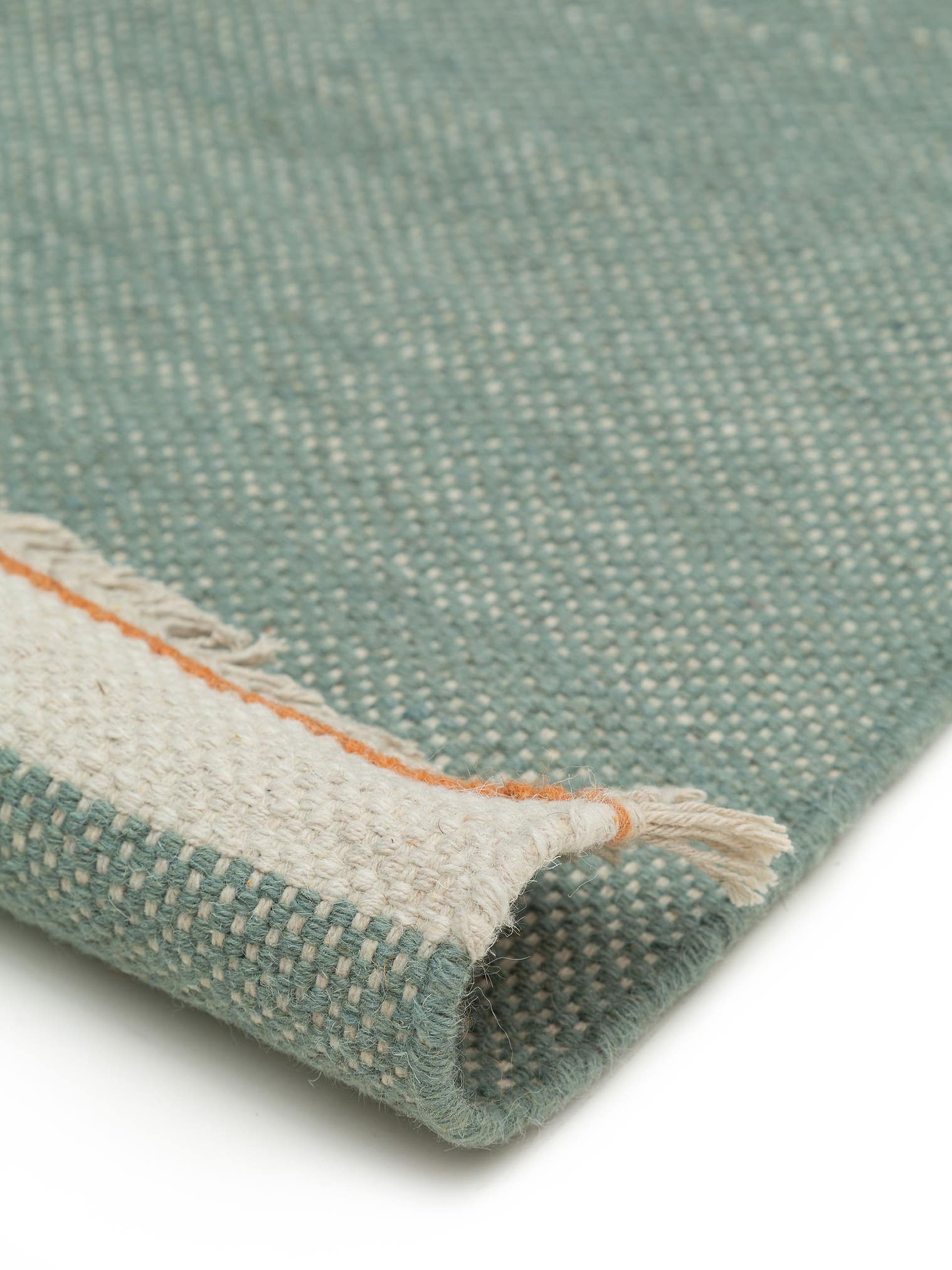 Tappeto di 60% Lana, 40% Cotone in Verde con pelo alto 1- 5 mm da benuta Pop