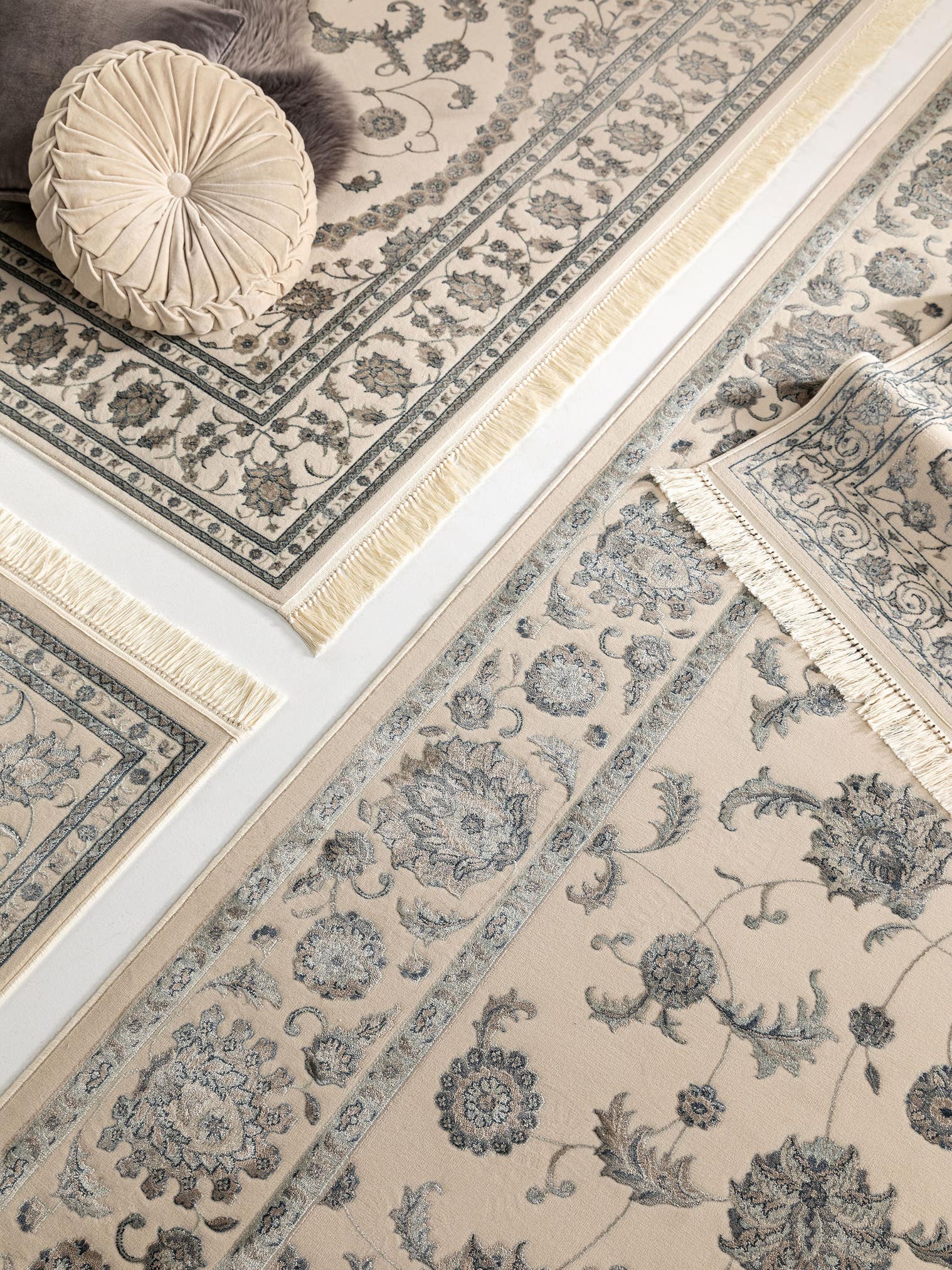 Tappeto di 55% Viscosa, 45% Poliestere in Beige con pelo alto 6 - 10 mm da benuta Nest